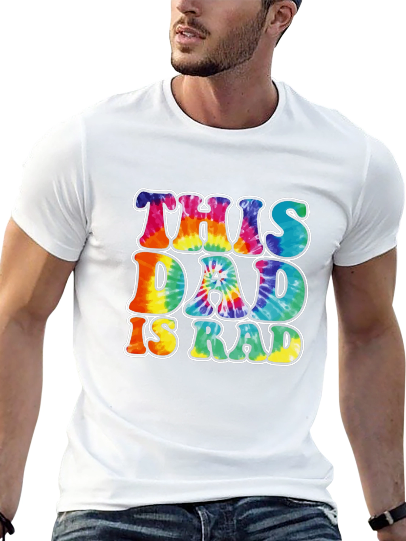 This Dad is Rad Tie-Dye Graphic T-Shirt