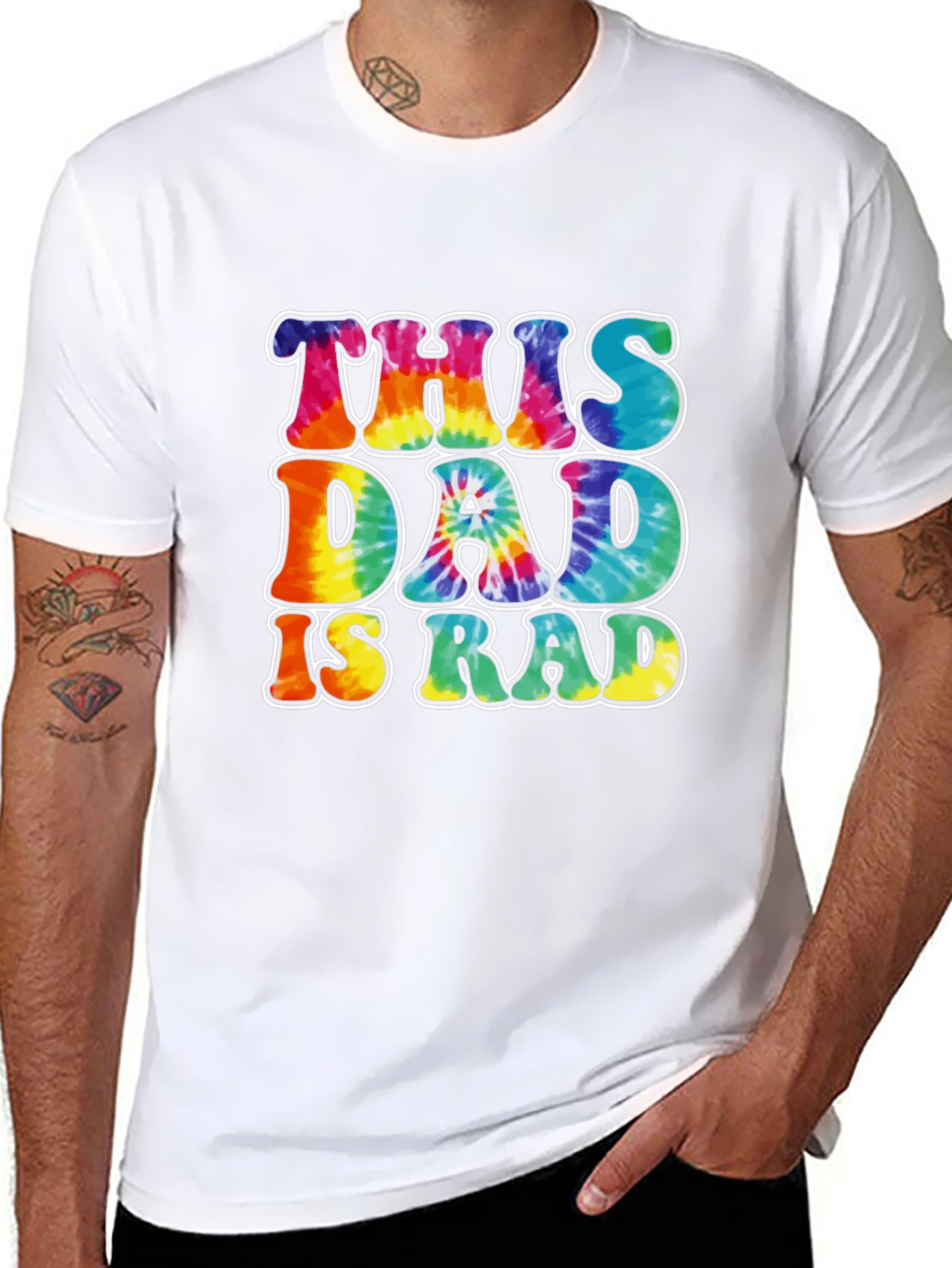 This Dad is Rad Tie-Dye Graphic T-Shirt