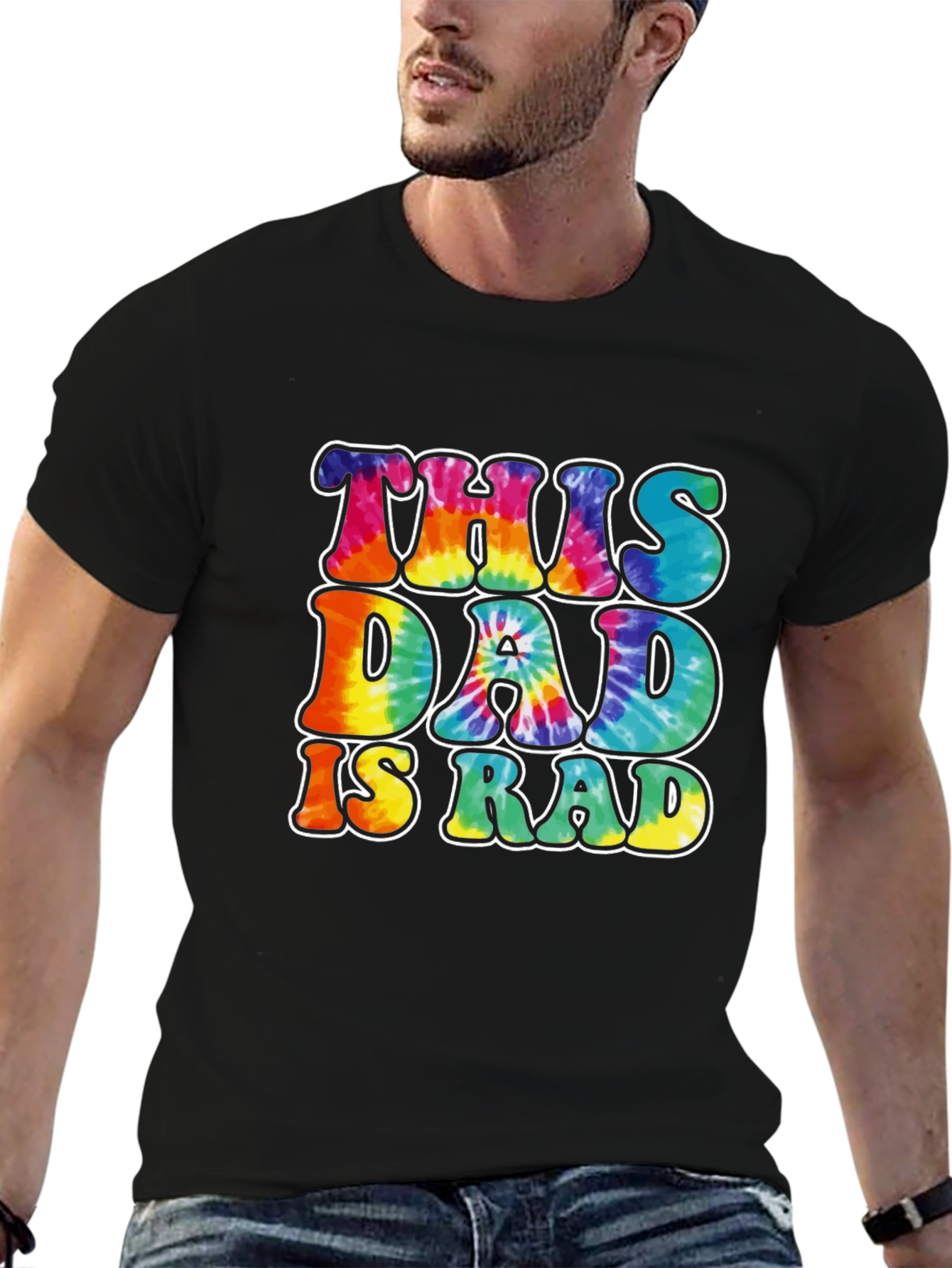 This Dad is Rad Tie-Dye Graphic T-Shirt