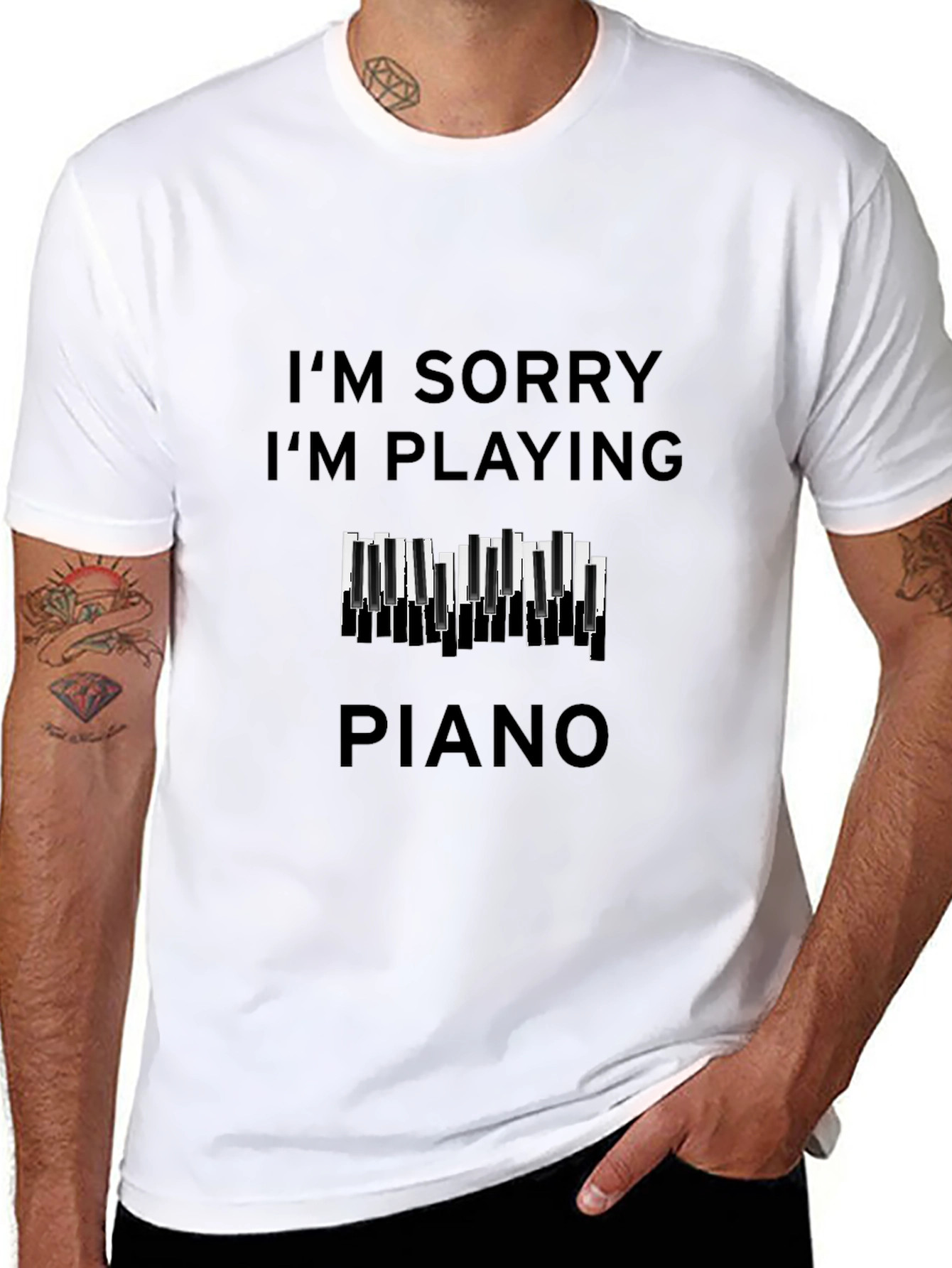 Im Sorry Im Playing Piano Graphic Tee