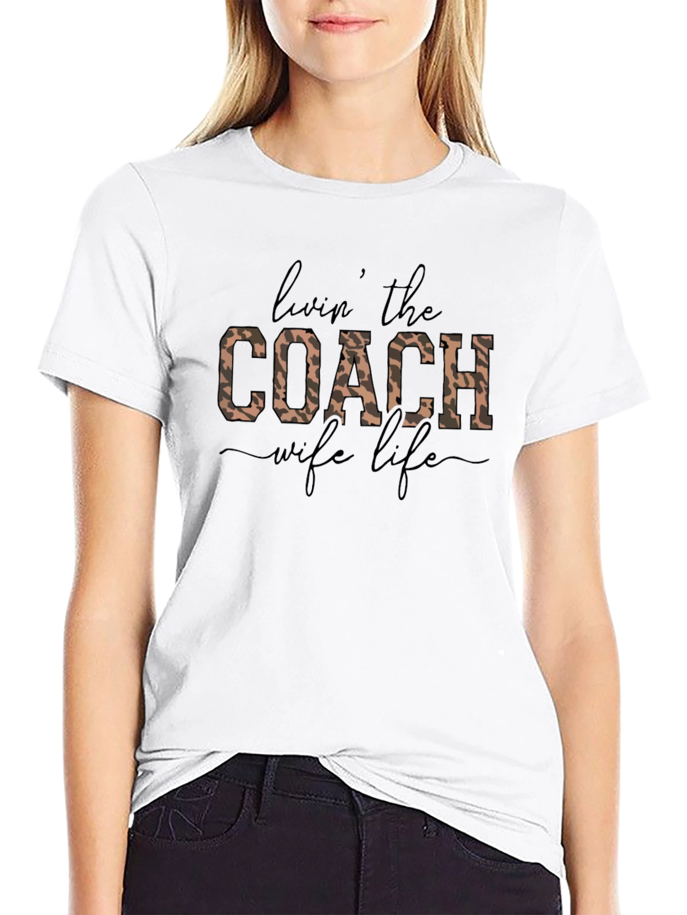 Coach Wife Life Leopard Print Graphic Tee