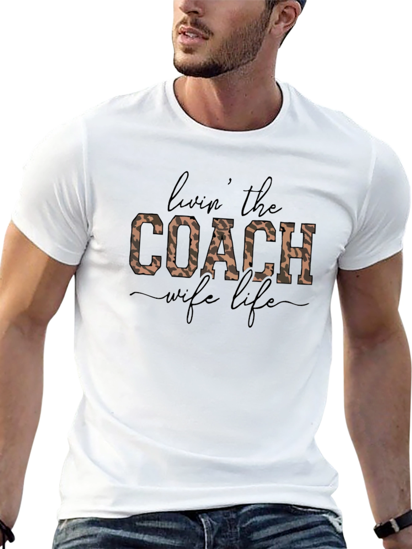 Coach Wife Life Leopard Print Graphic Tee