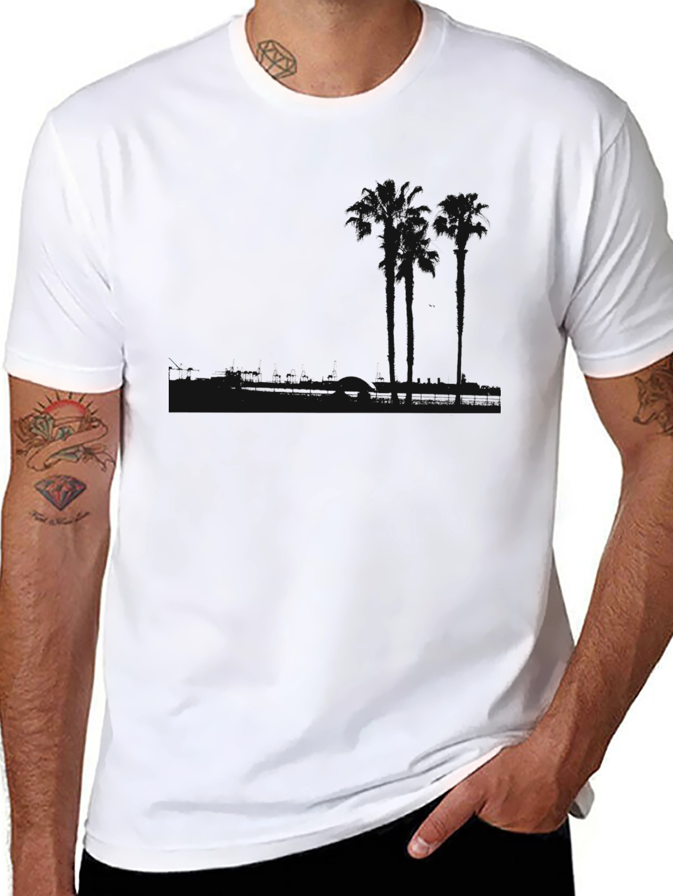 Plain Black Crew Neck Short Sleeve T-Shirt