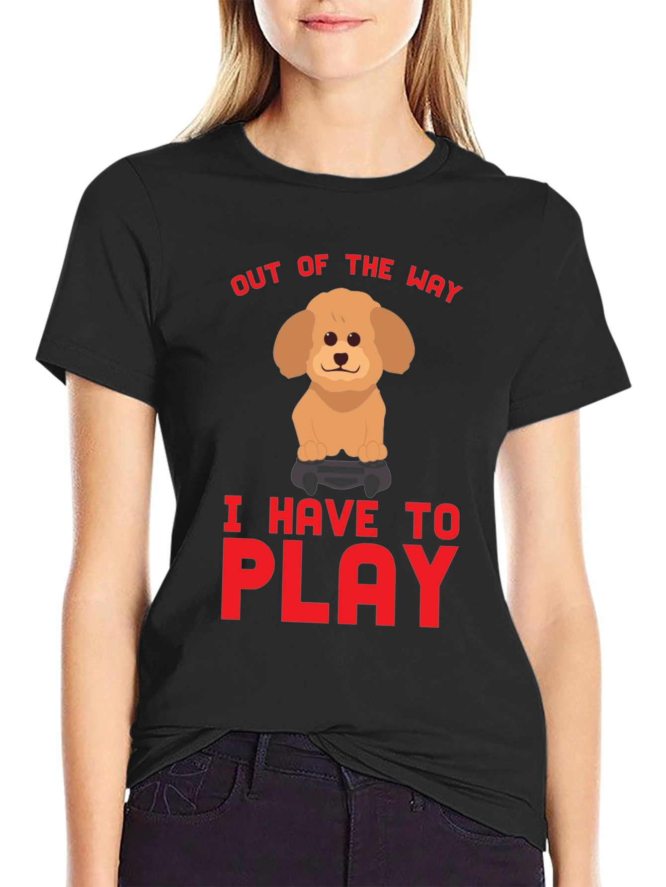 Out of the Way Dog Gamer T-Shirt