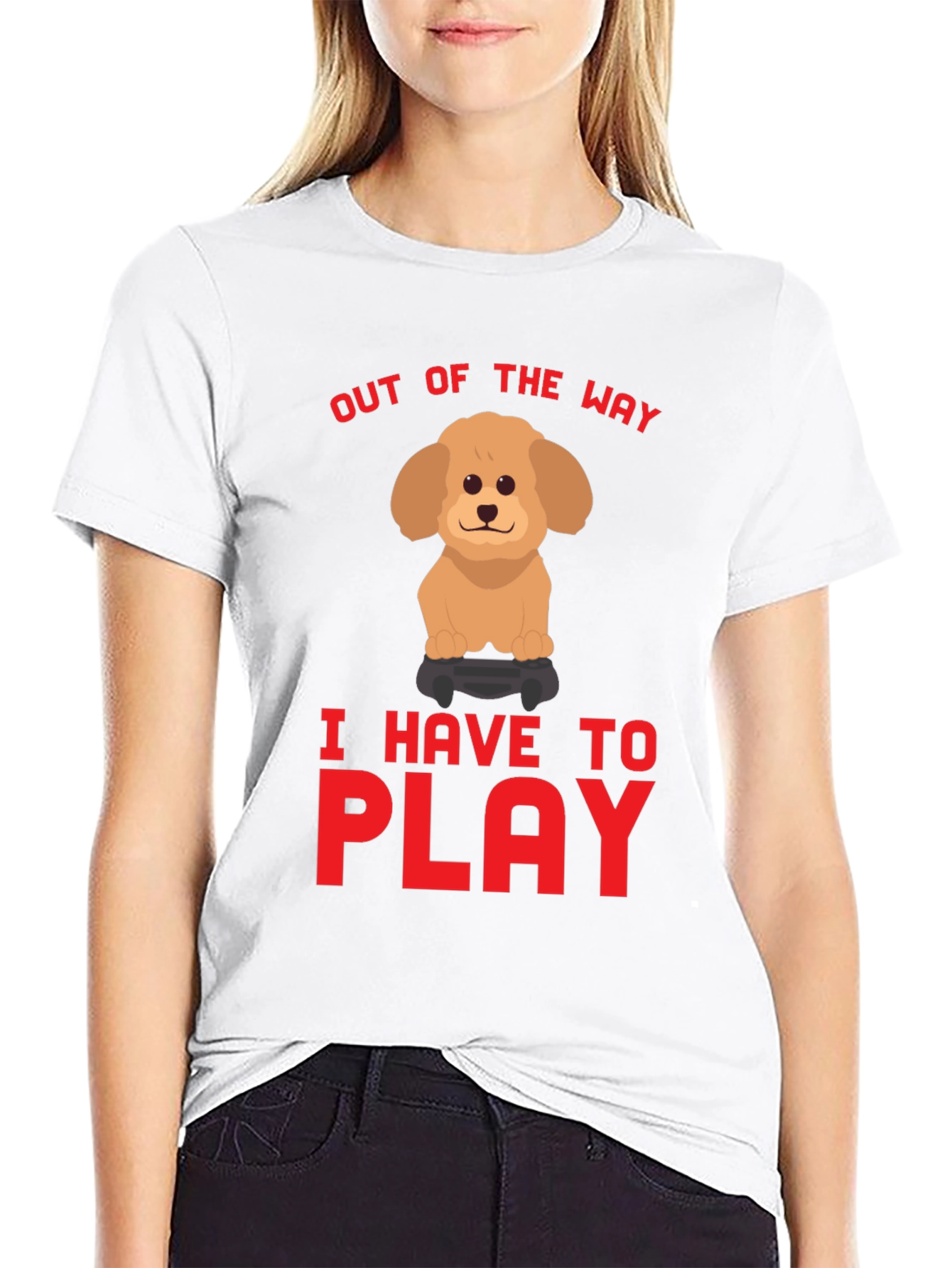 Out of the Way Dog Gamer T-Shirt