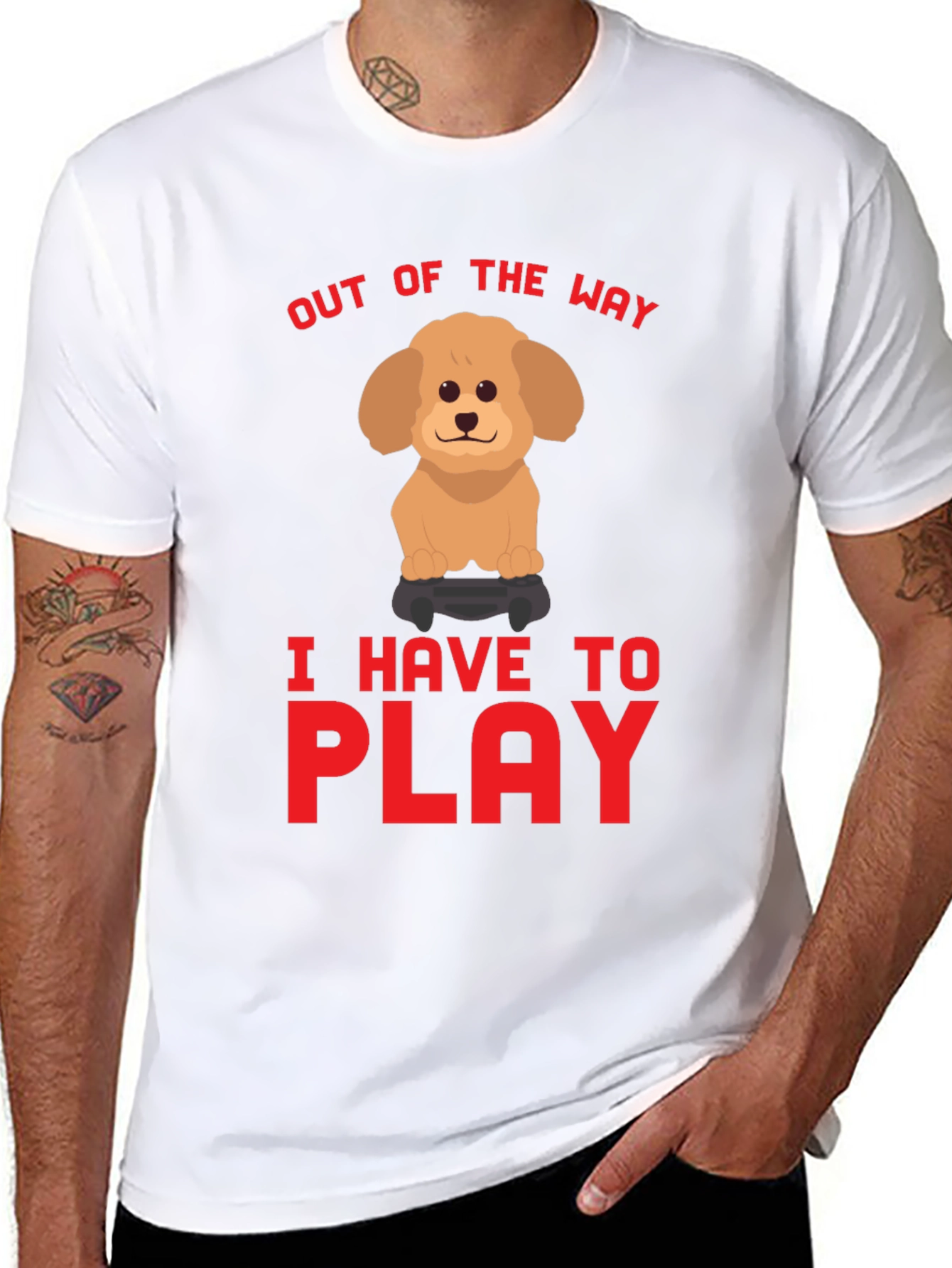 Out of the Way Dog Gamer T-Shirt