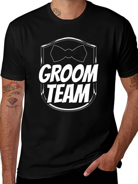 Groom Team T-Shirt - Black Wedding Party Tee