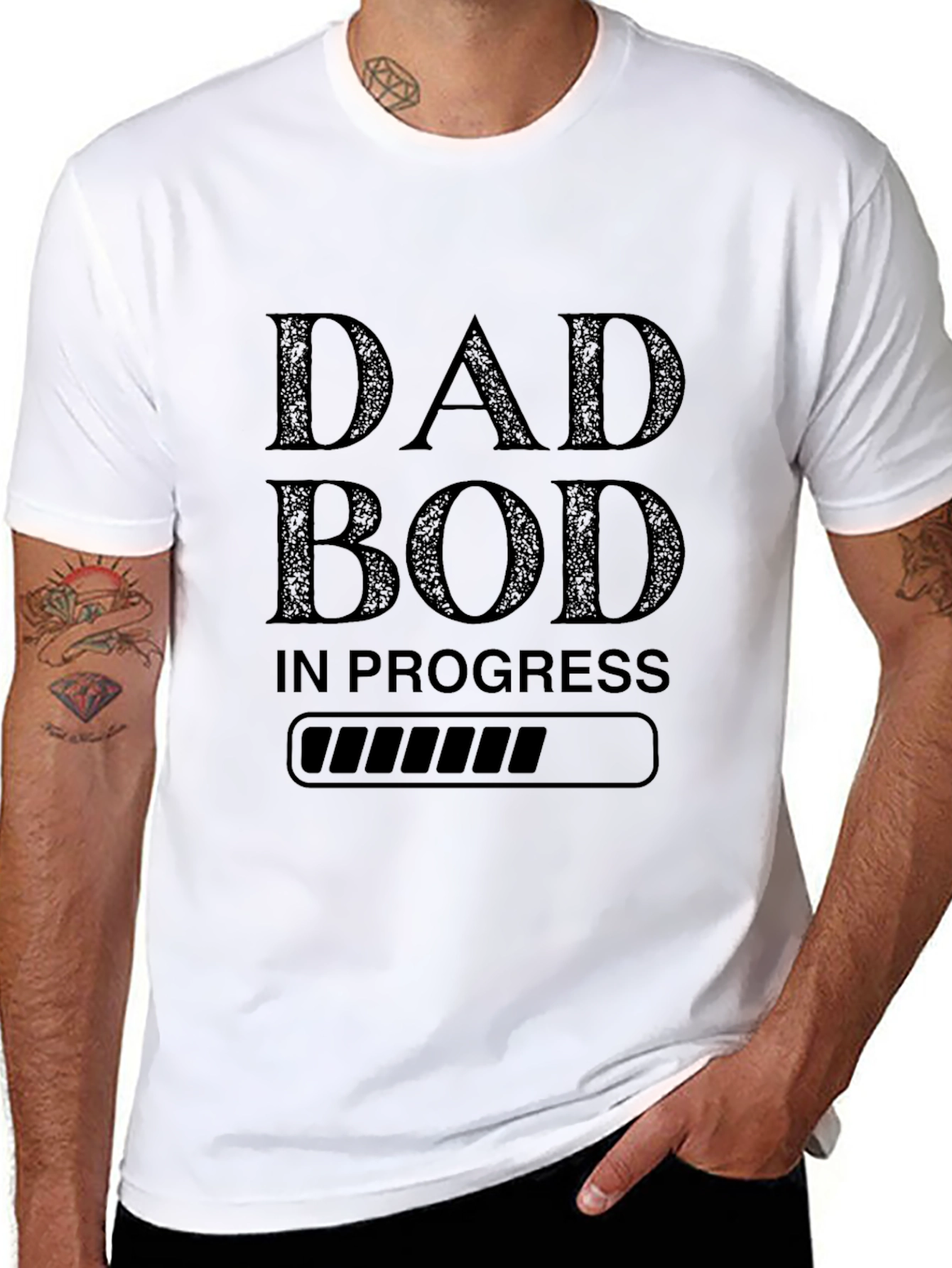 Dad Bod In Progress Funny Black T-Shirt