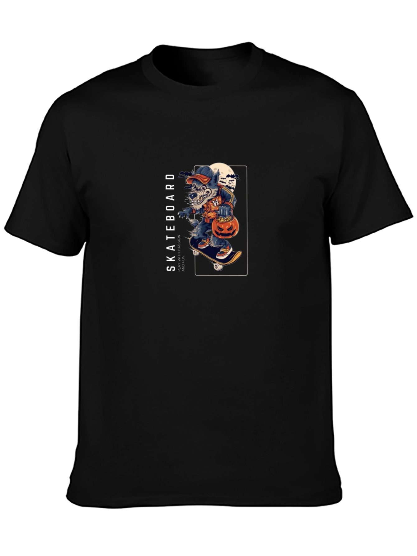 Skateboarding Werewolf Halloween T-Shirt