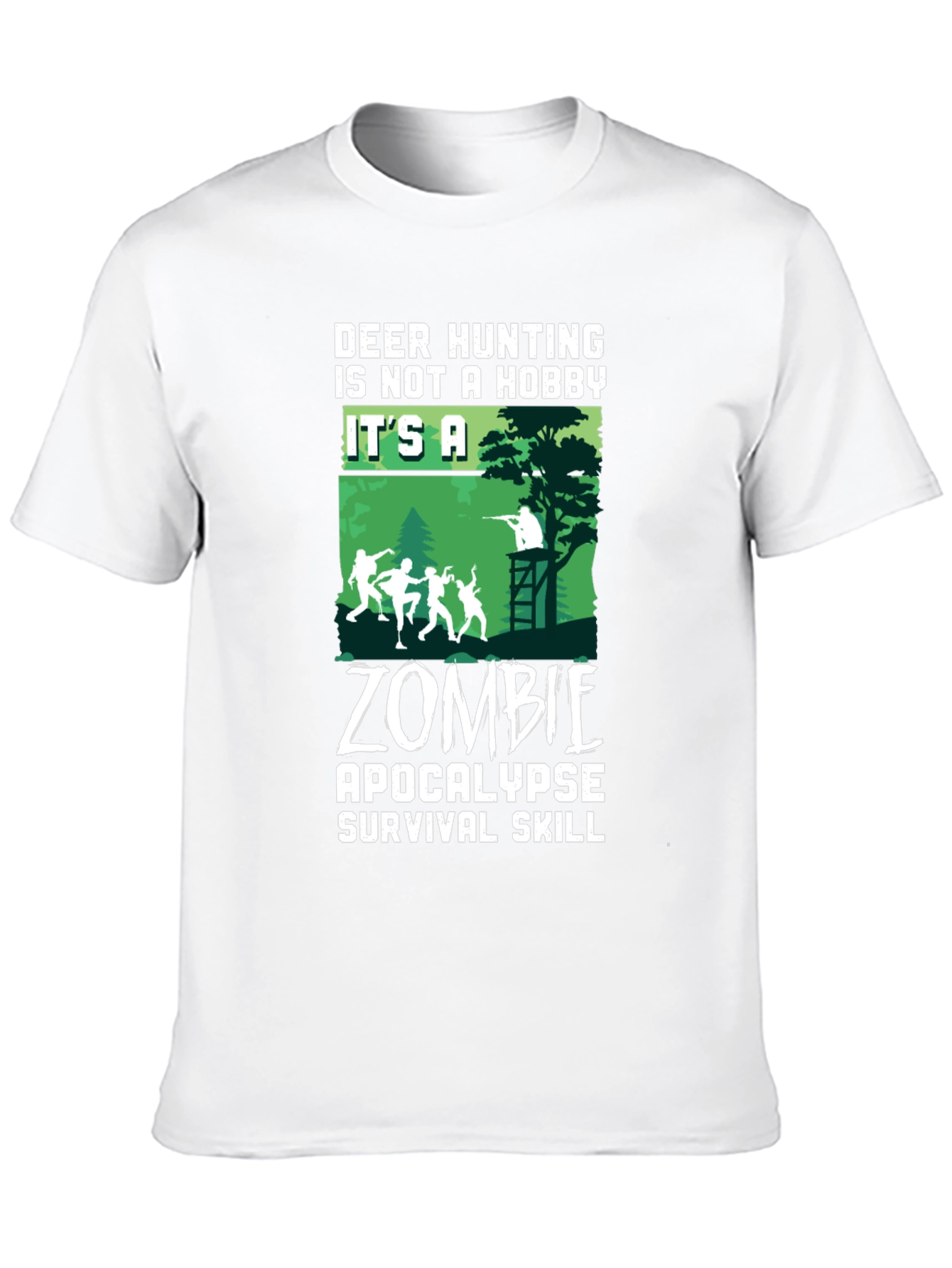 Zombie Apocalypse Survival T-Shirt - Deer Hunting Hobby Tee