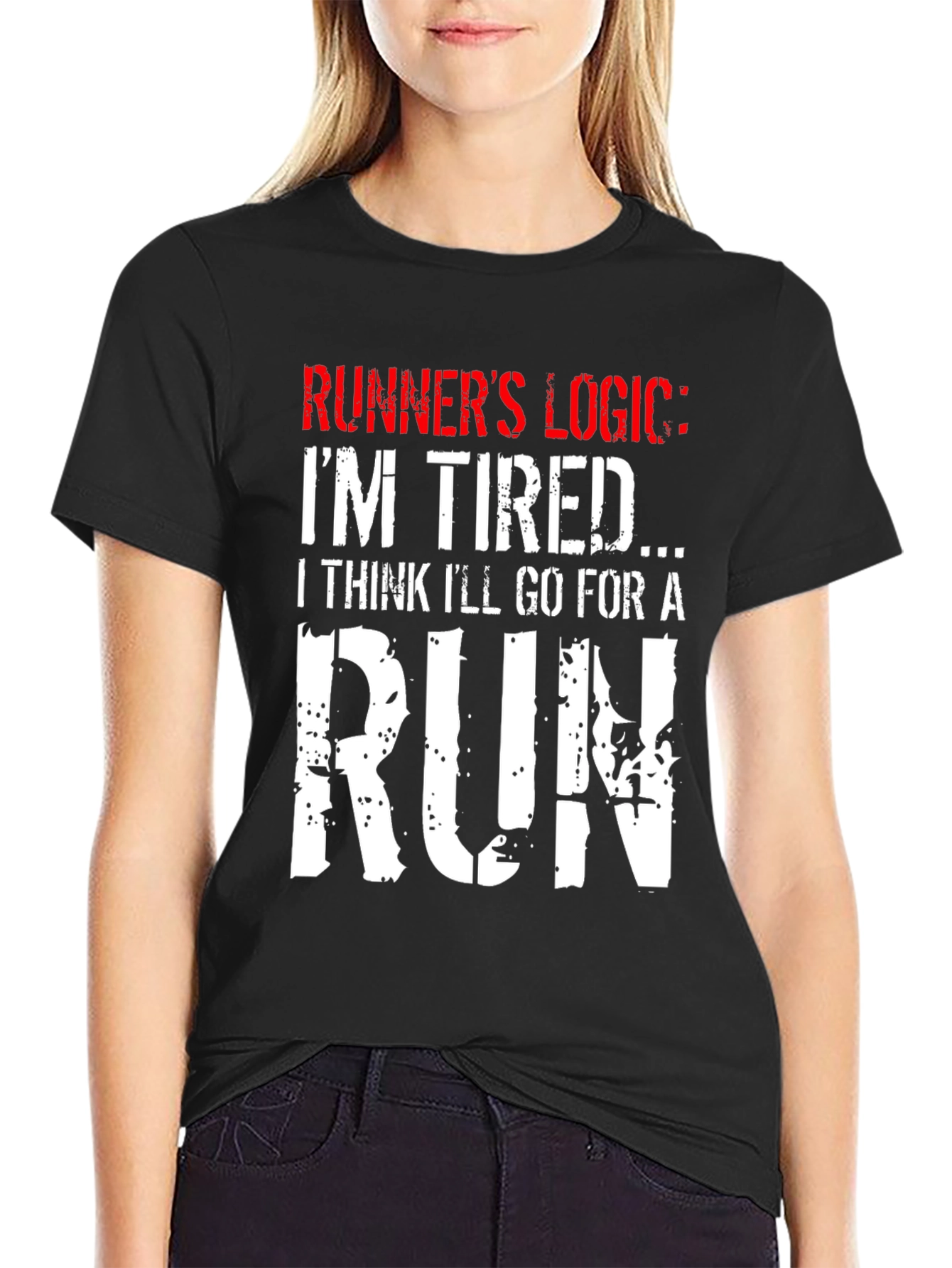 Runners Logic Graphic Tee - Black Cotton