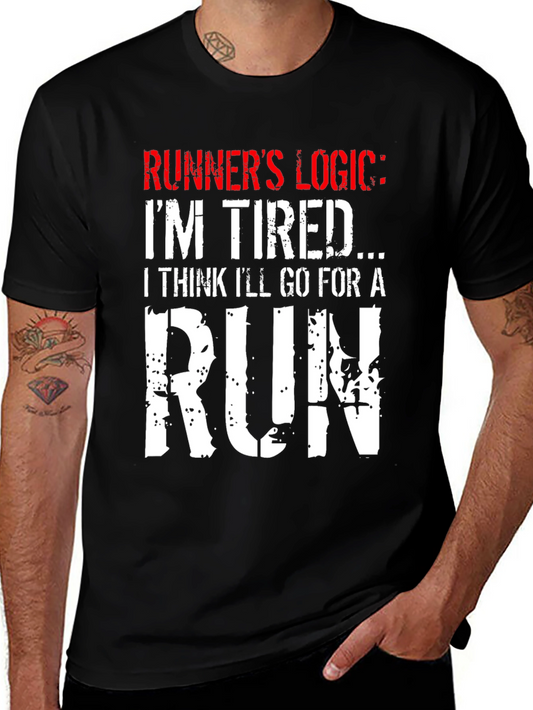 Runners Logic Graphic Tee - Black Cotton