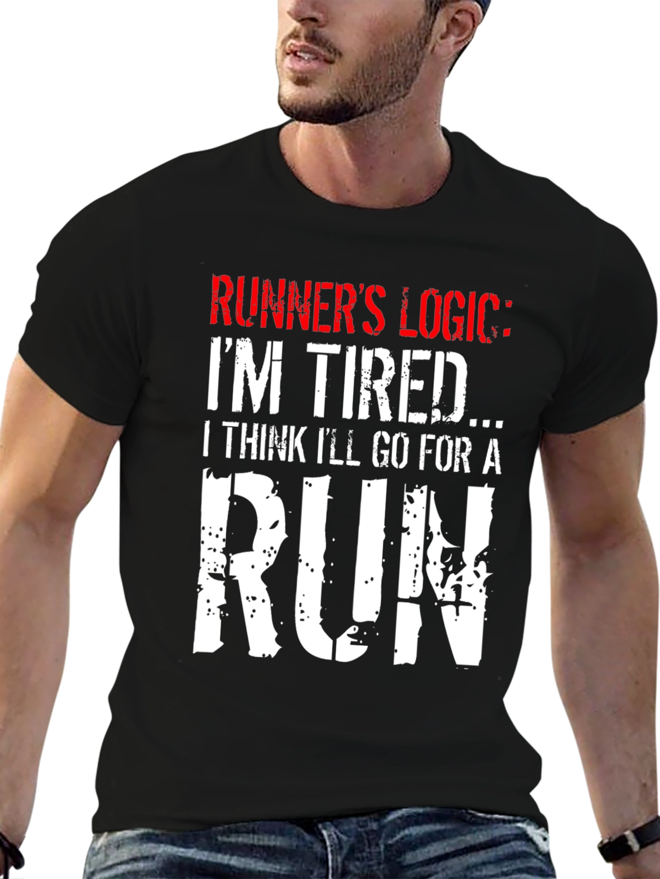Runners Logic Graphic Tee - Black Cotton