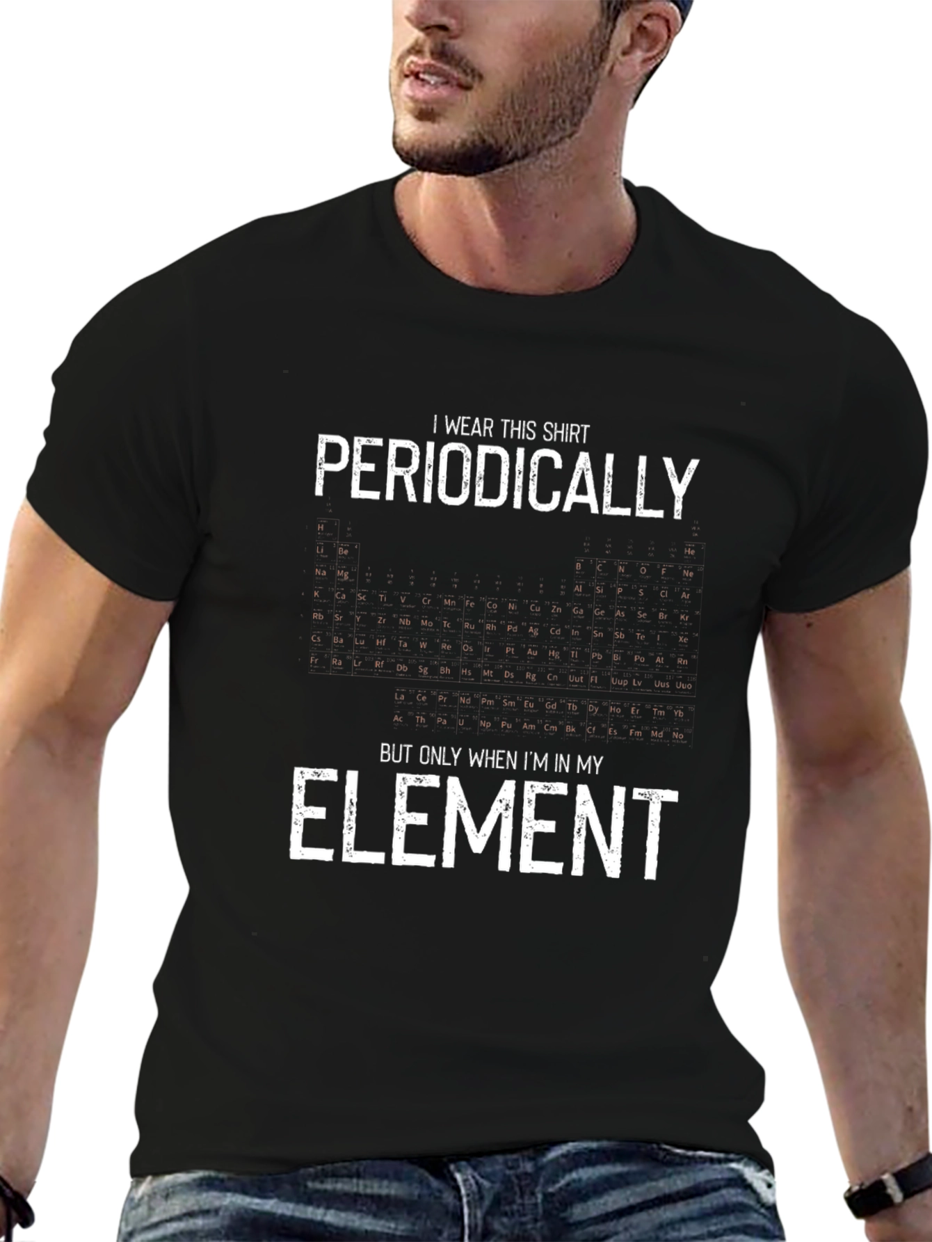 Periodic Table Mens Black Graphic T-Shirt