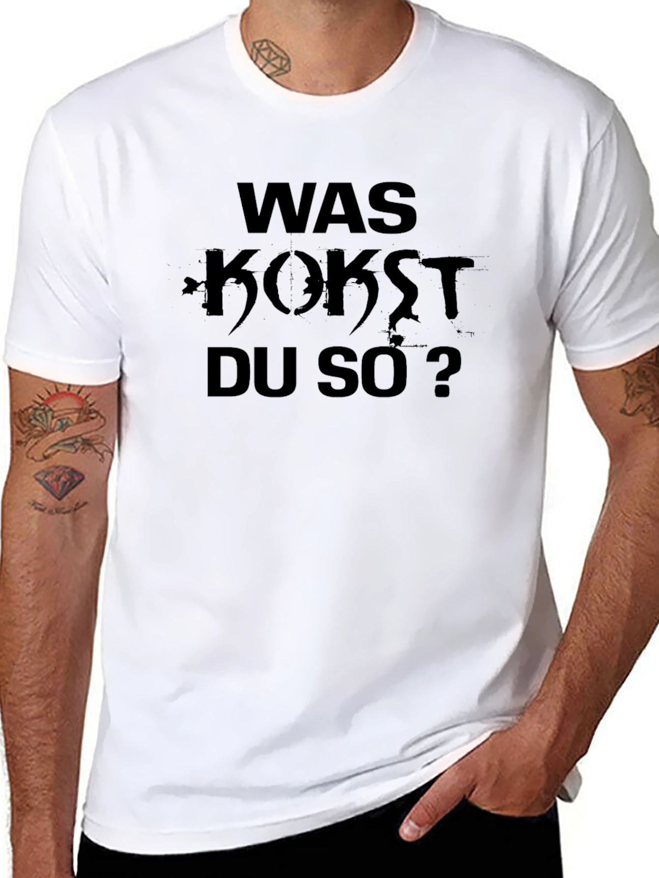 Was Kokst Du So? Black Graphic T-Shirt