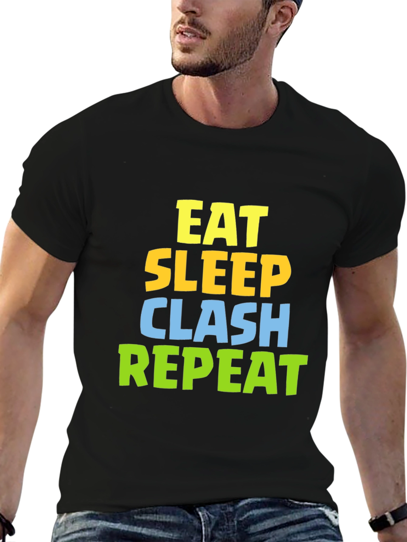 Eat Sleep Clash Repeat Black T-Shirt