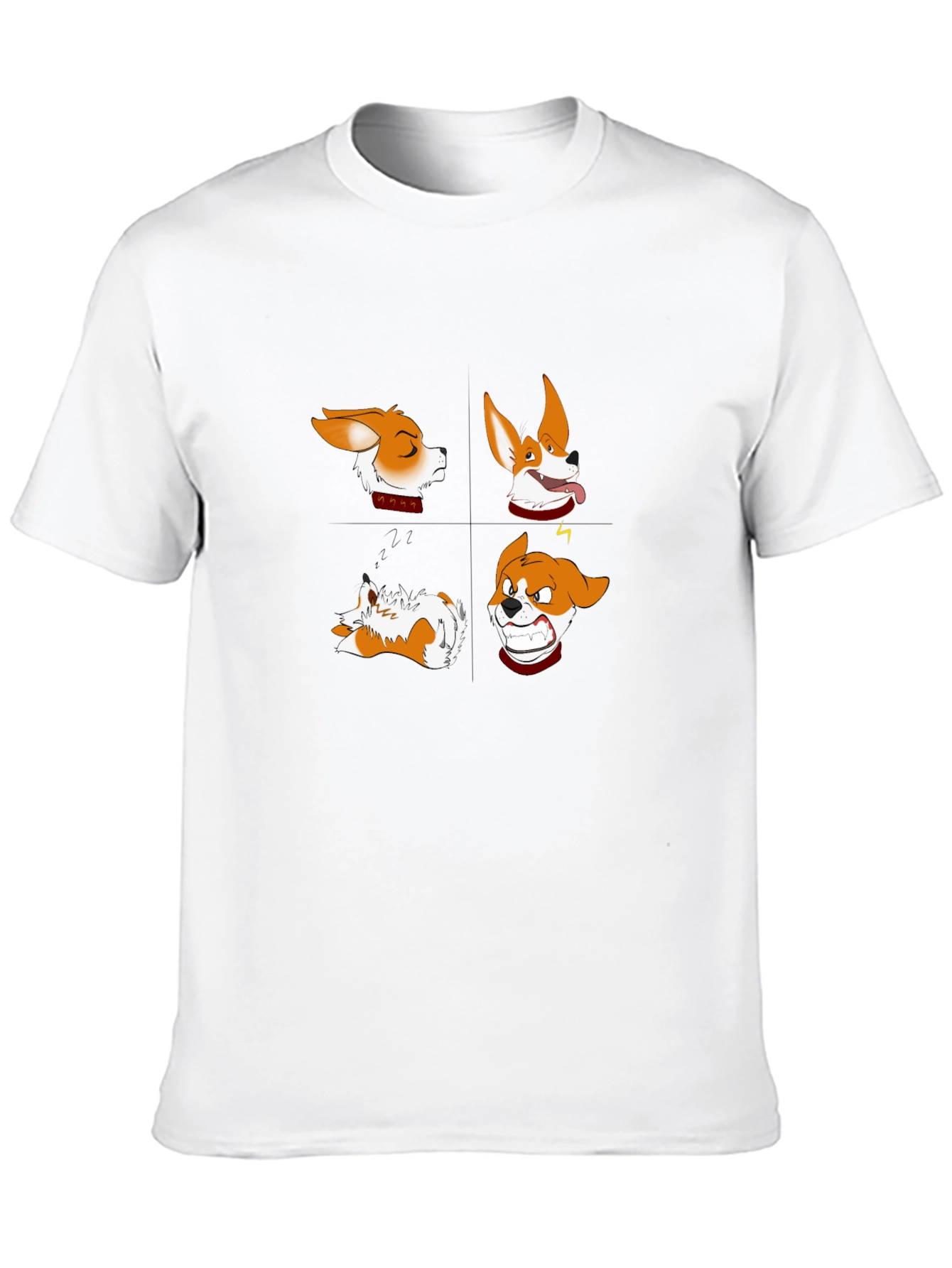 Corgi Expressions Graphic Tee - Black