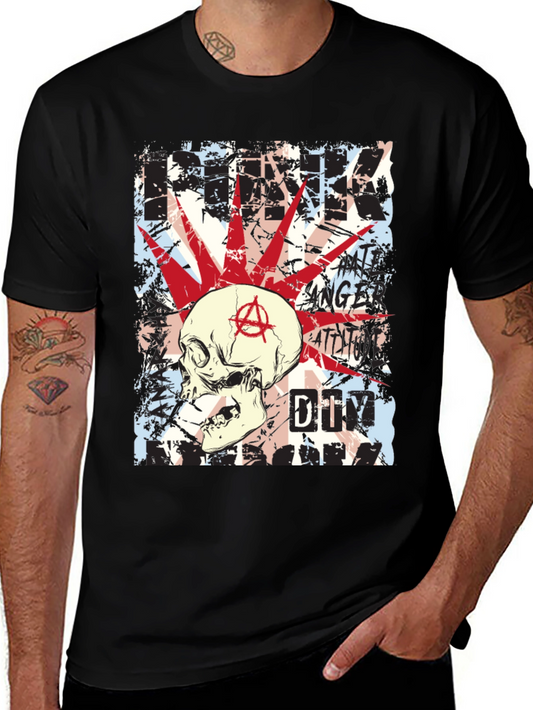 Punk Skull Graphic Tee - Edgy Anarchy Style