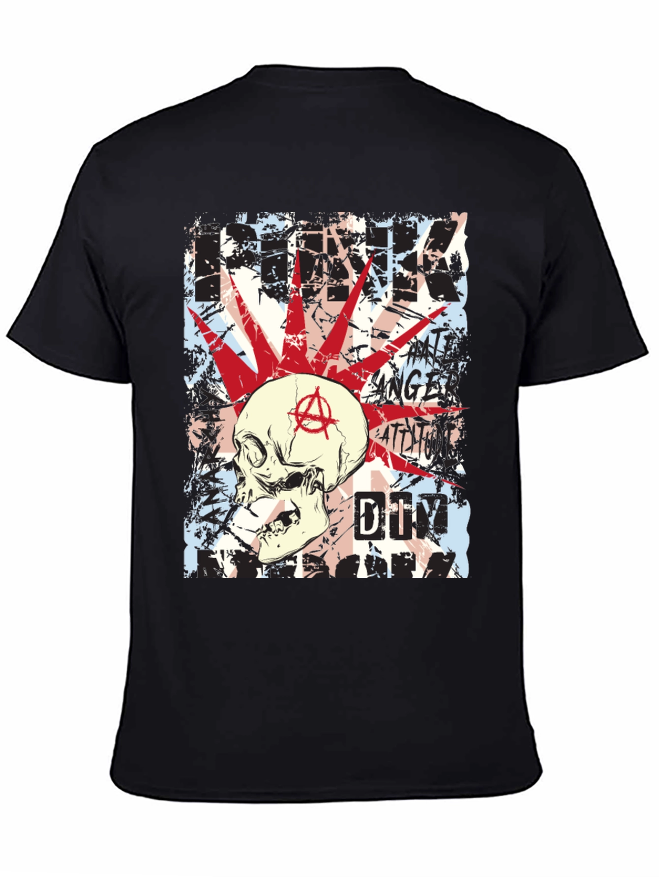 Punk Skull Graphic Tee - Edgy Anarchy Style