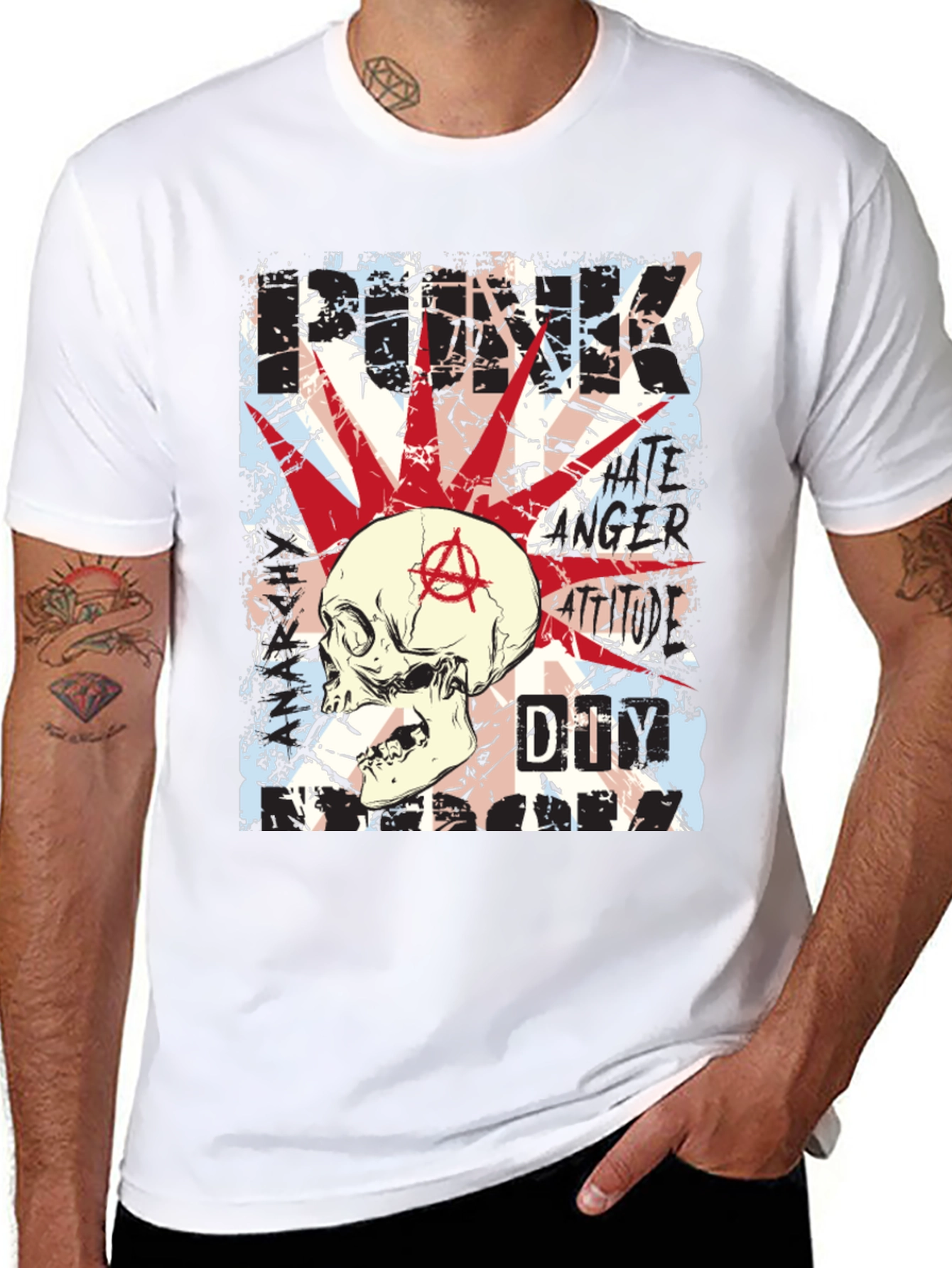Punk Skull Graphic Tee - Edgy Anarchy Style