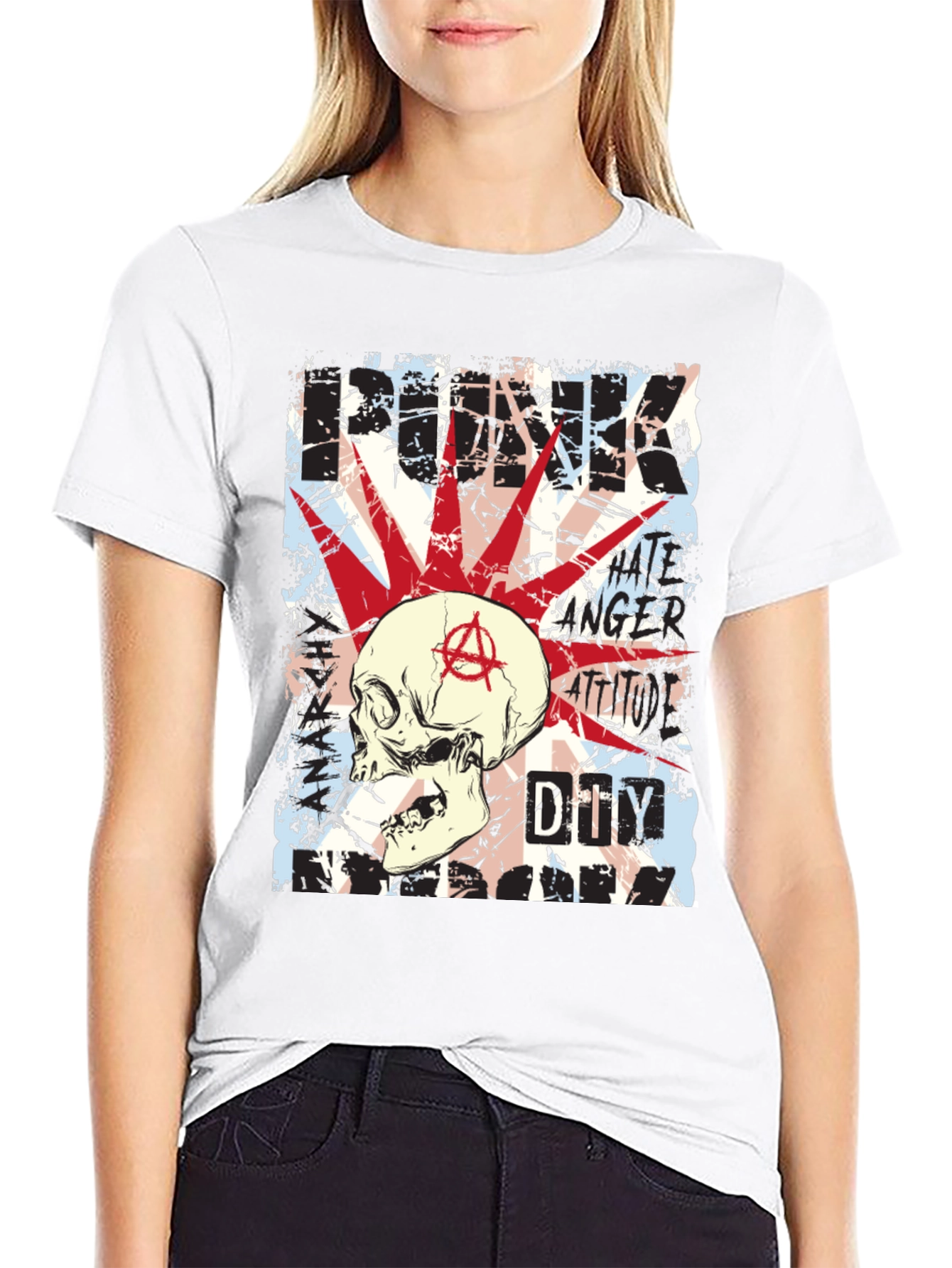 Punk Skull Graphic Tee - Edgy Anarchy Style