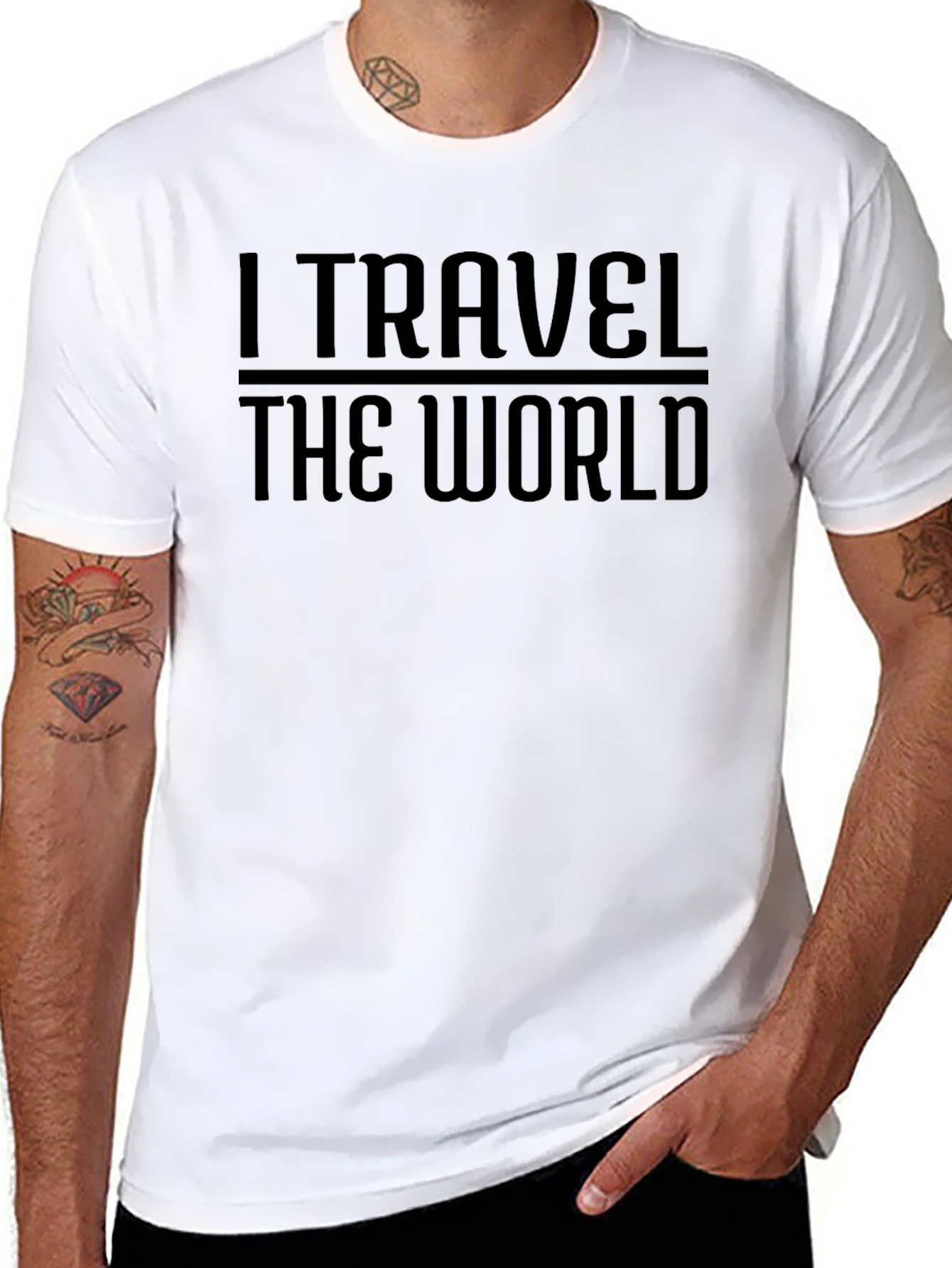 I Travel The World Graphic Tee - Black