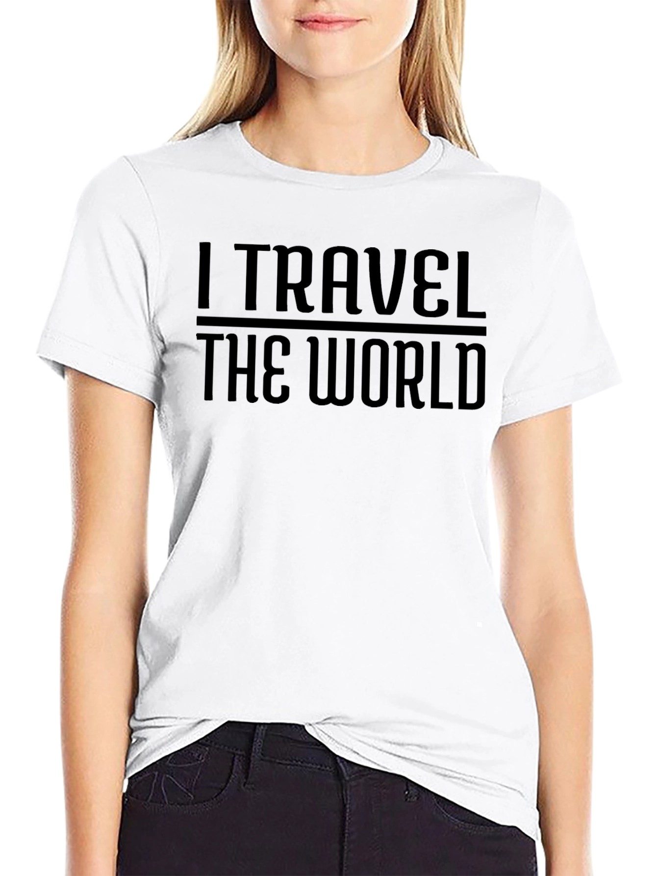 I Travel The World Graphic Tee - Black