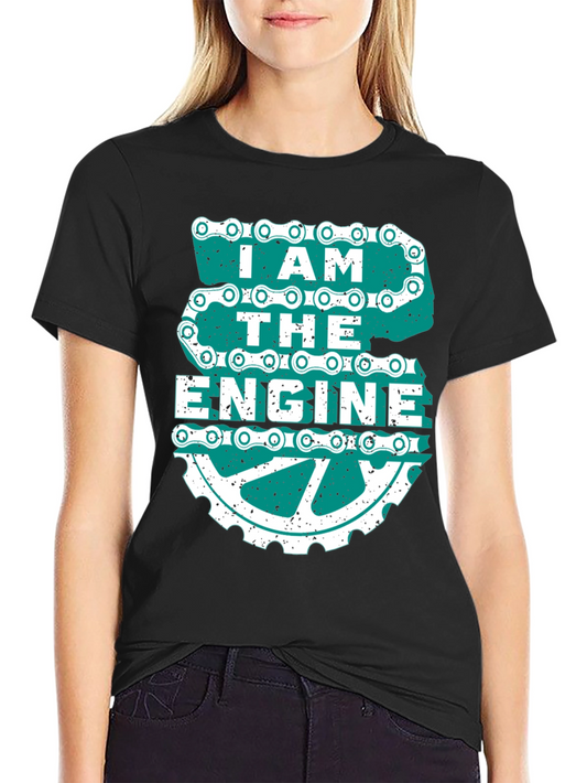 I AM THE ENGINE Graphic Tee - Black Cotton Blend