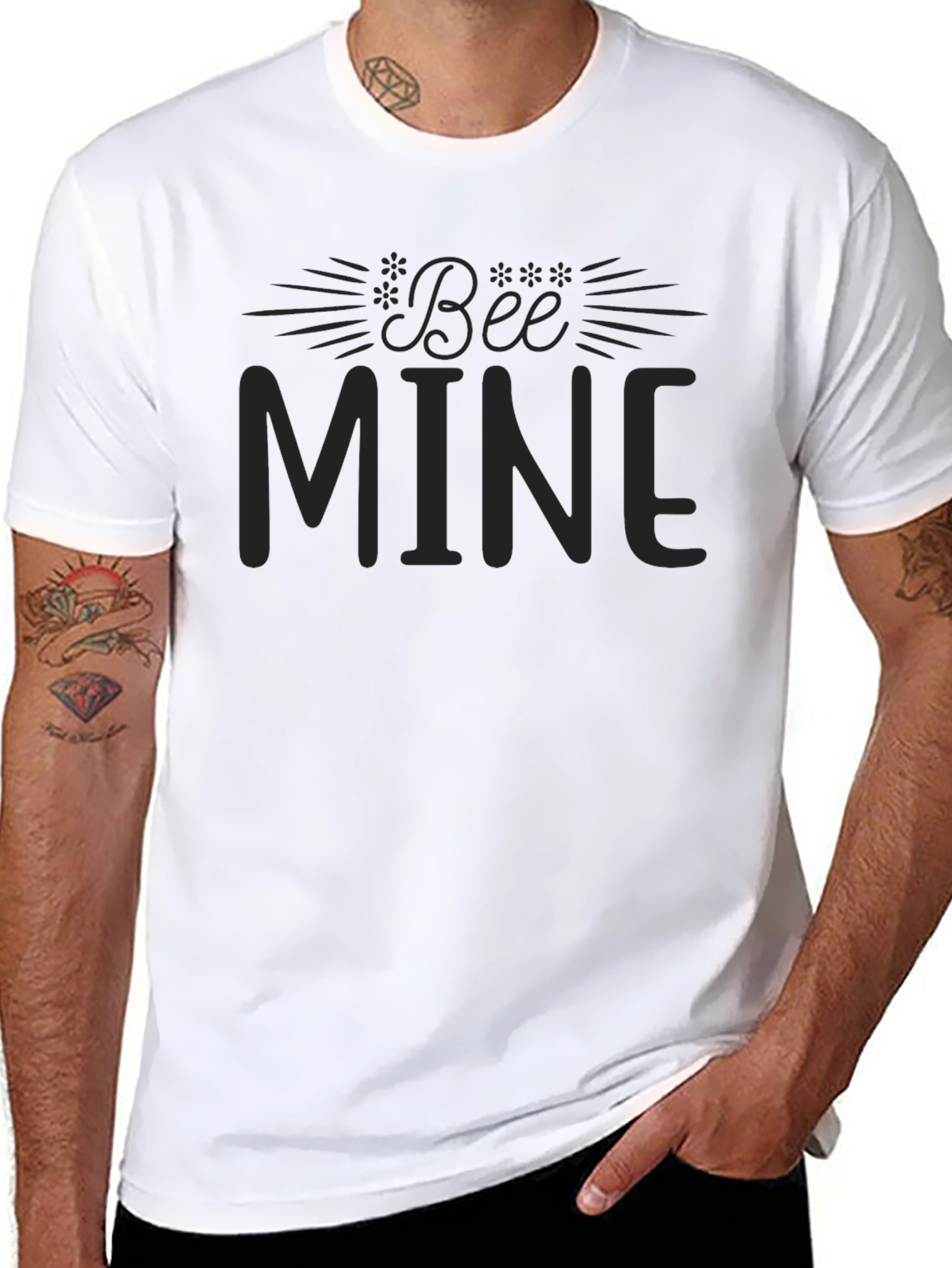 Bee Mine Black Graphic Tee - Valentines Day