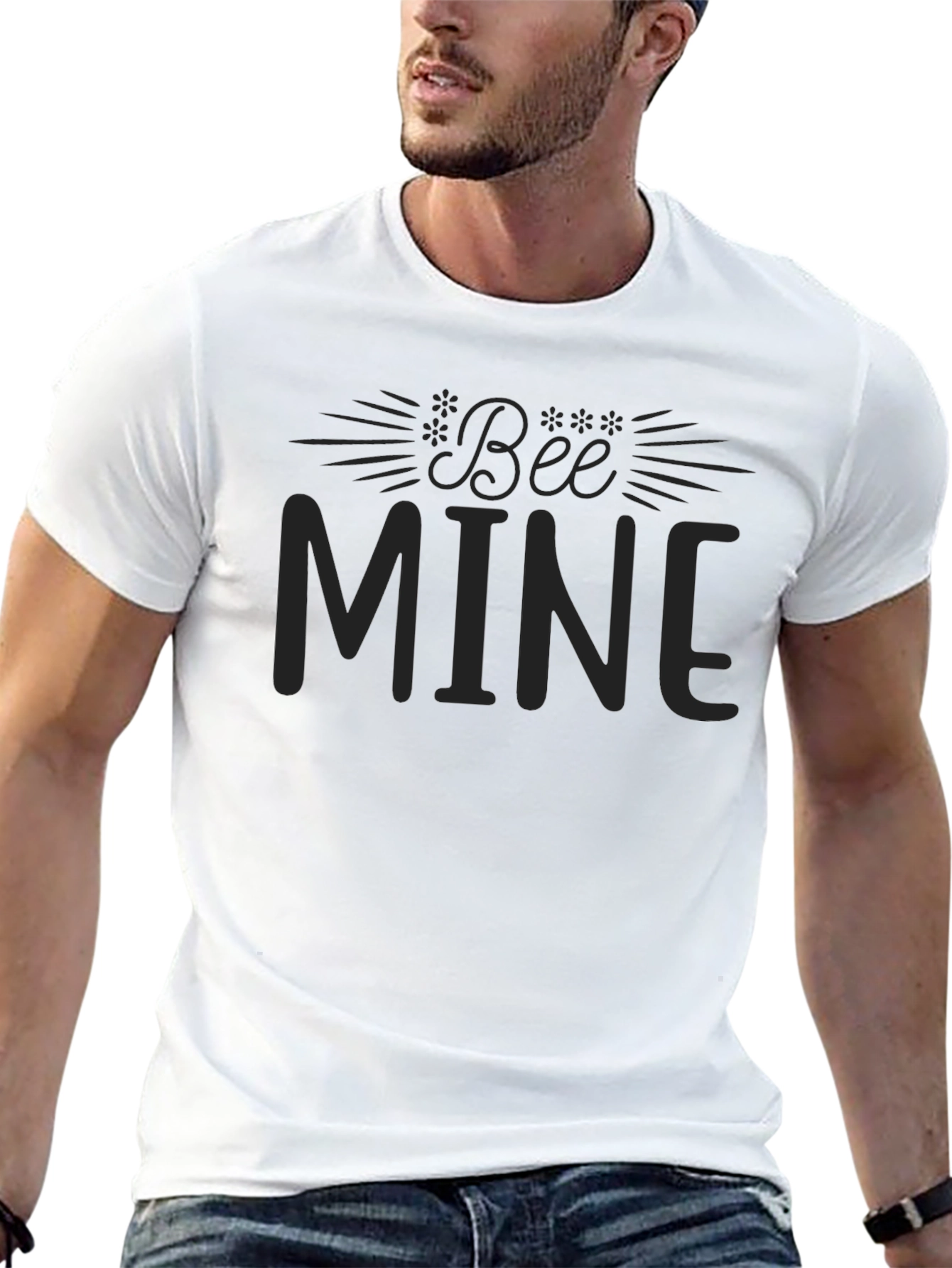 Bee Mine Black Graphic Tee - Valentines Day
