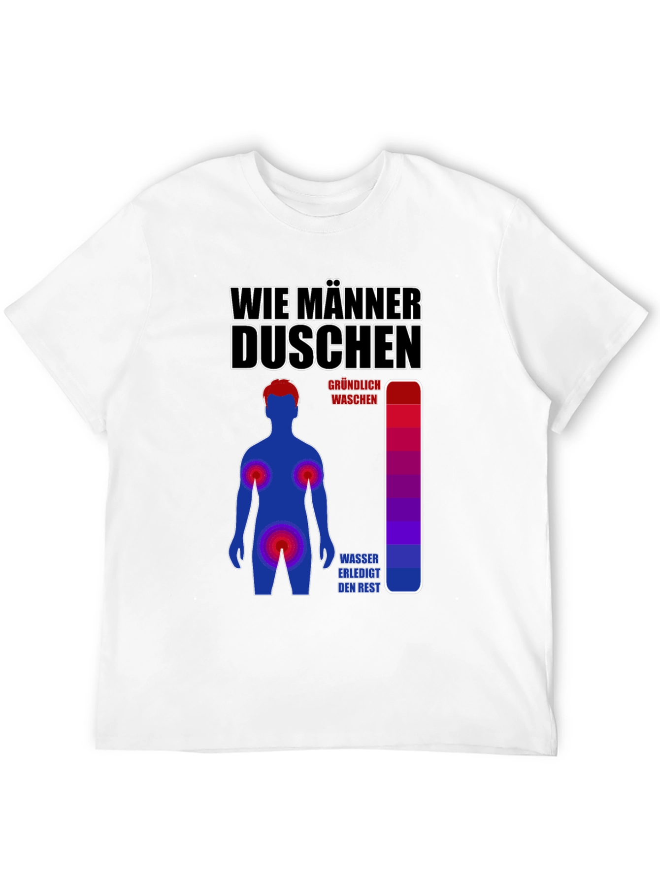 Humorous How Men Shower Graphic T-Shirt