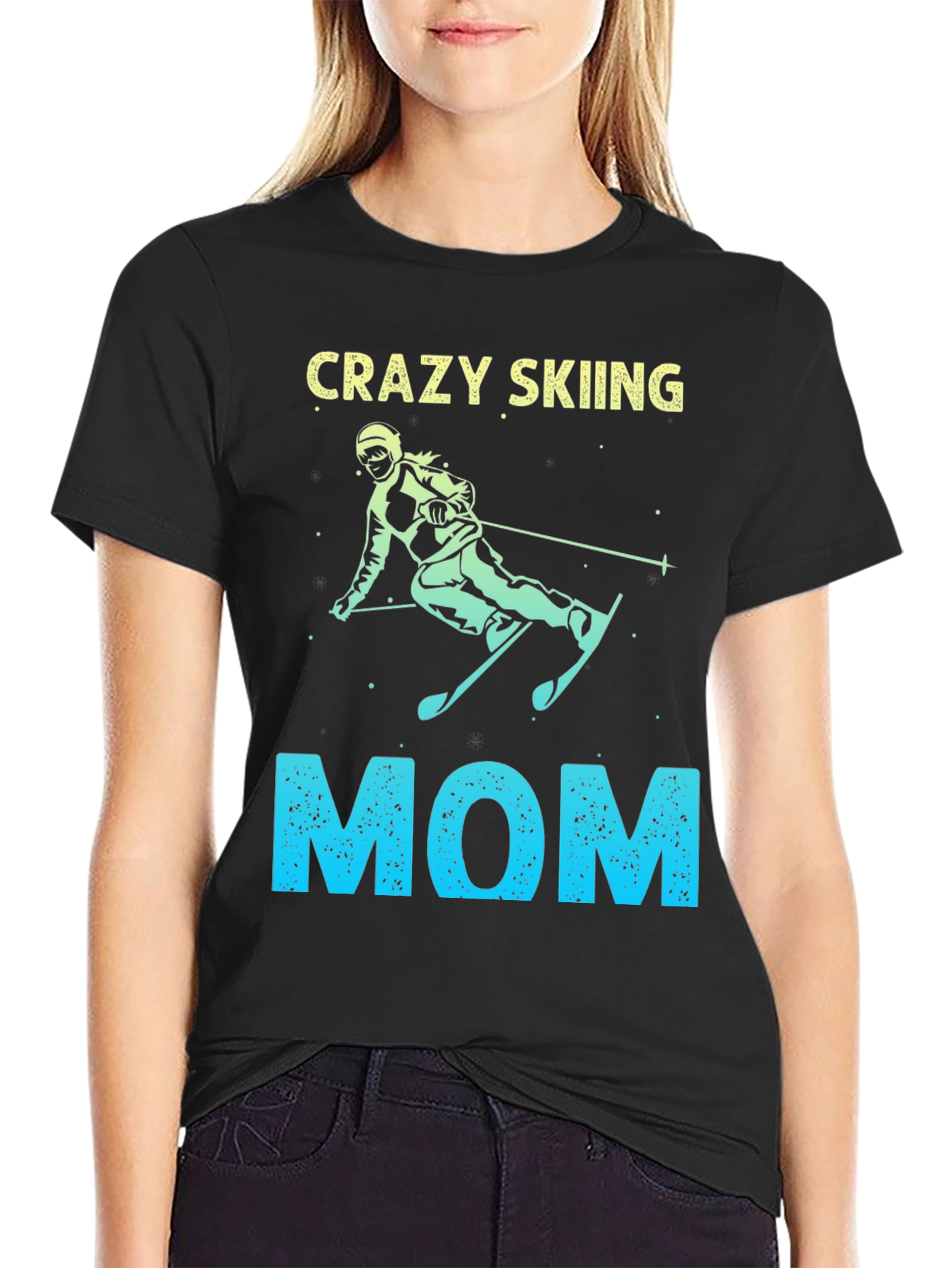 Crazy Skiing Mom Graphic Tee