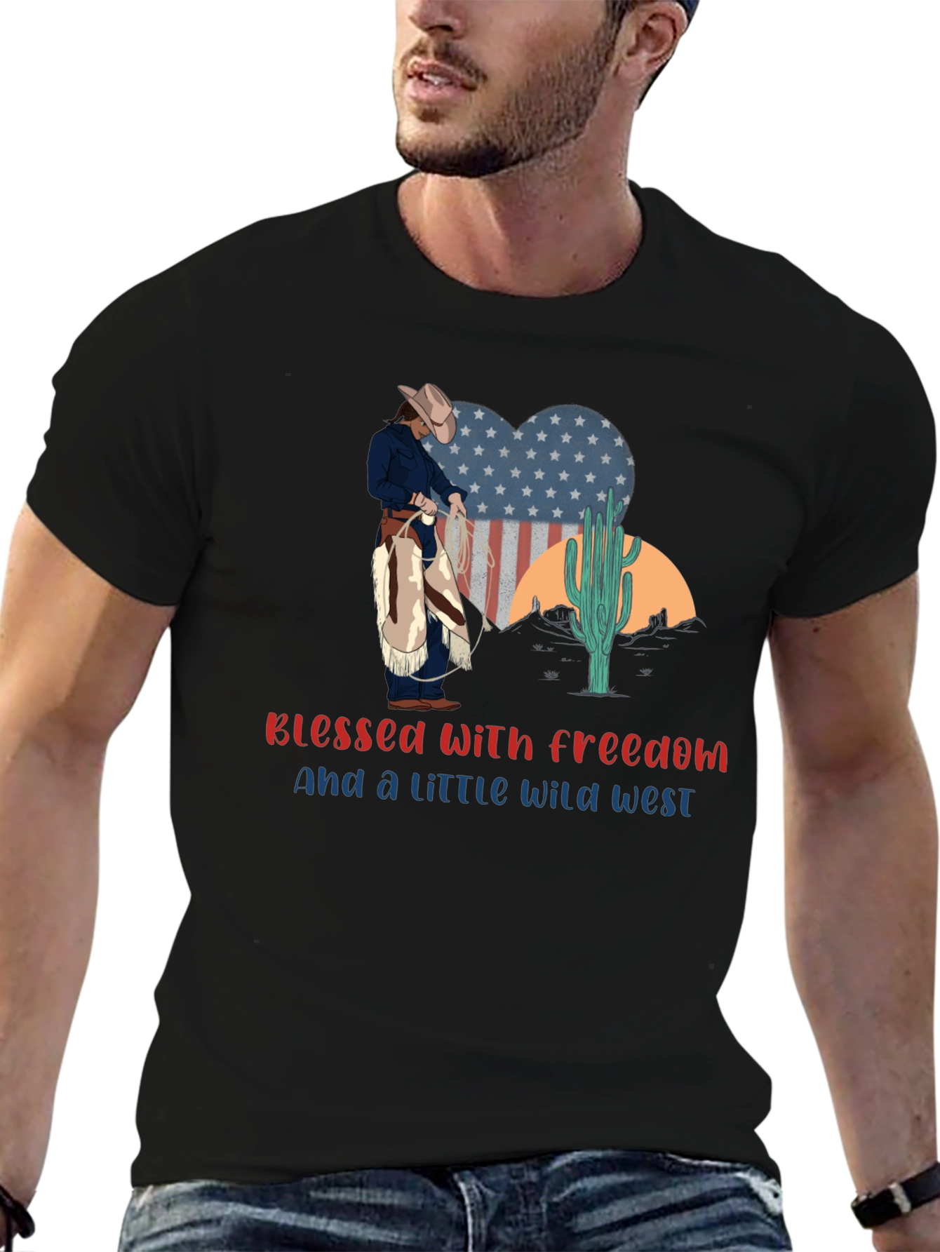 Blessed With Freedom Wild West Graphic Tee