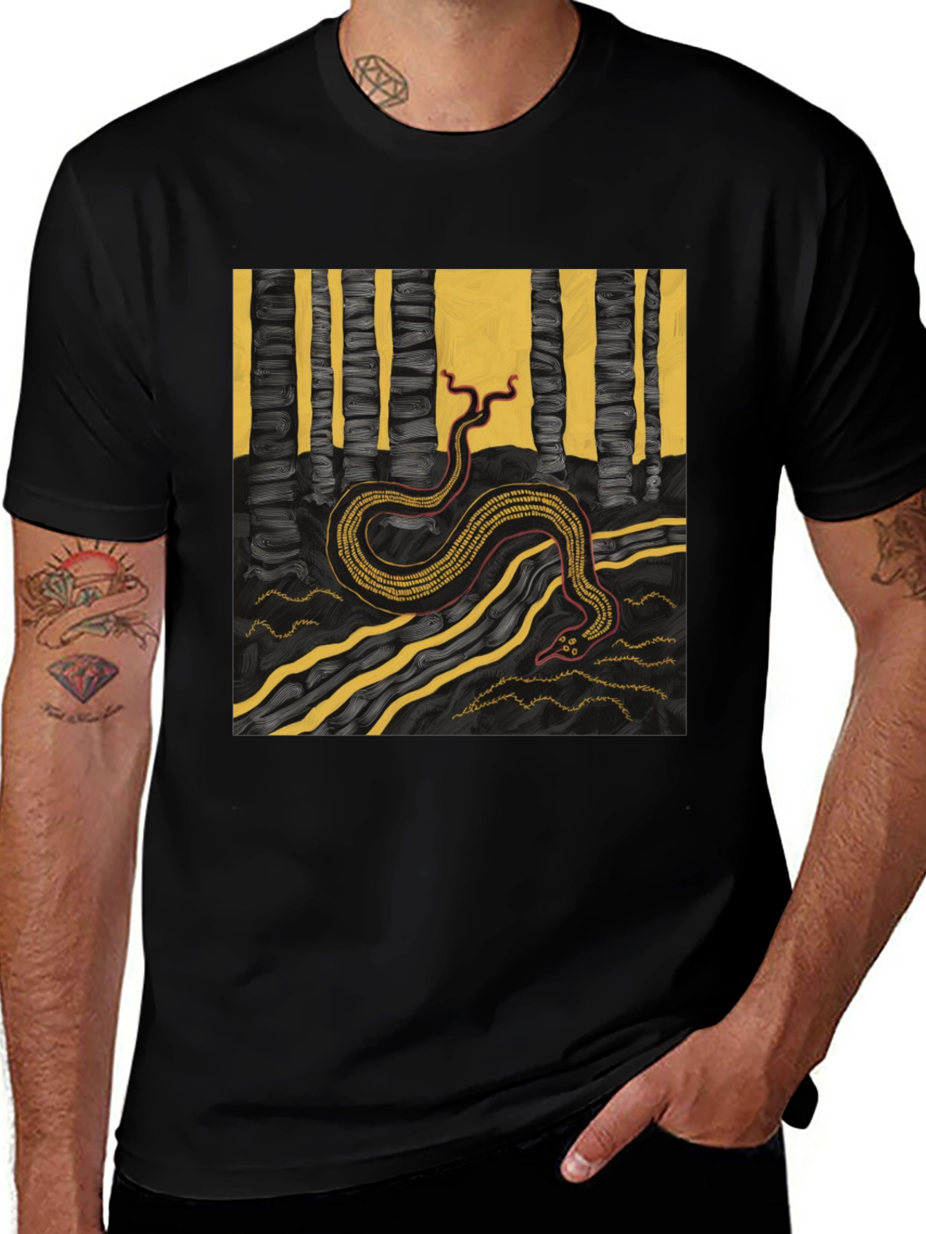 Serpentine Forest Tee - Unique Graphic Print