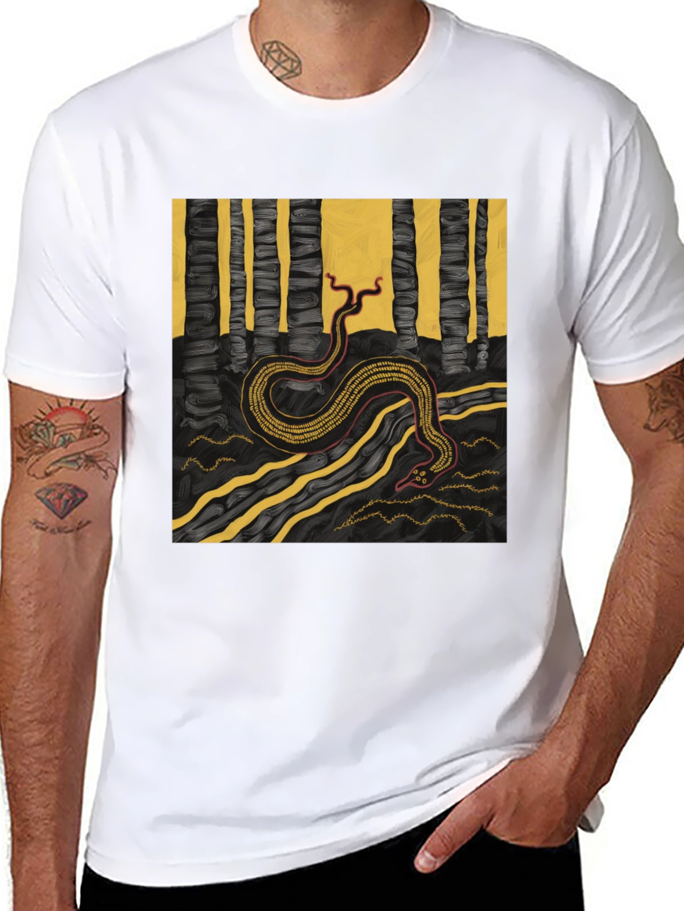 Serpentine Forest Tee - Unique Graphic Print