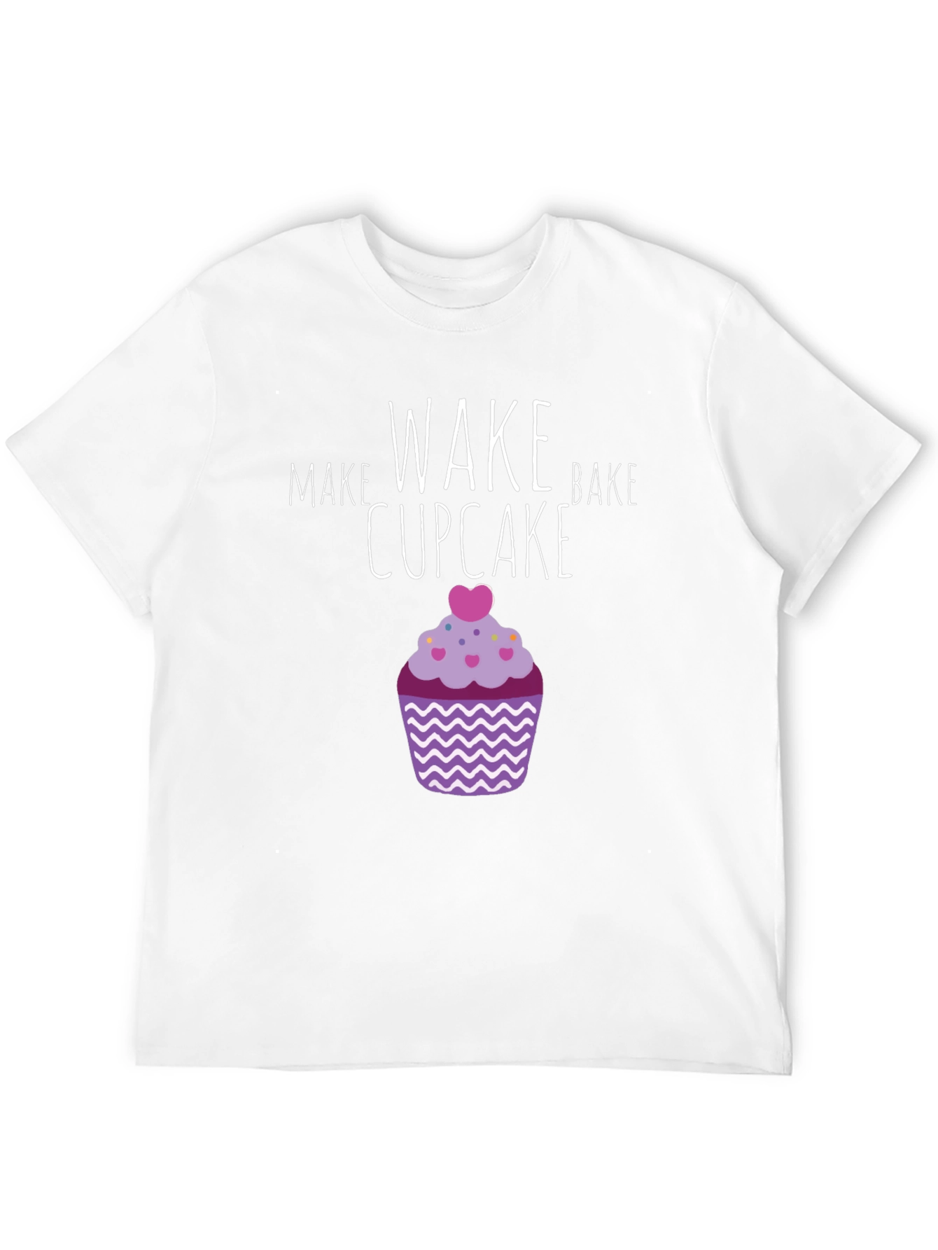 Make Wake Bake Cupcake Graphic T-Shirt