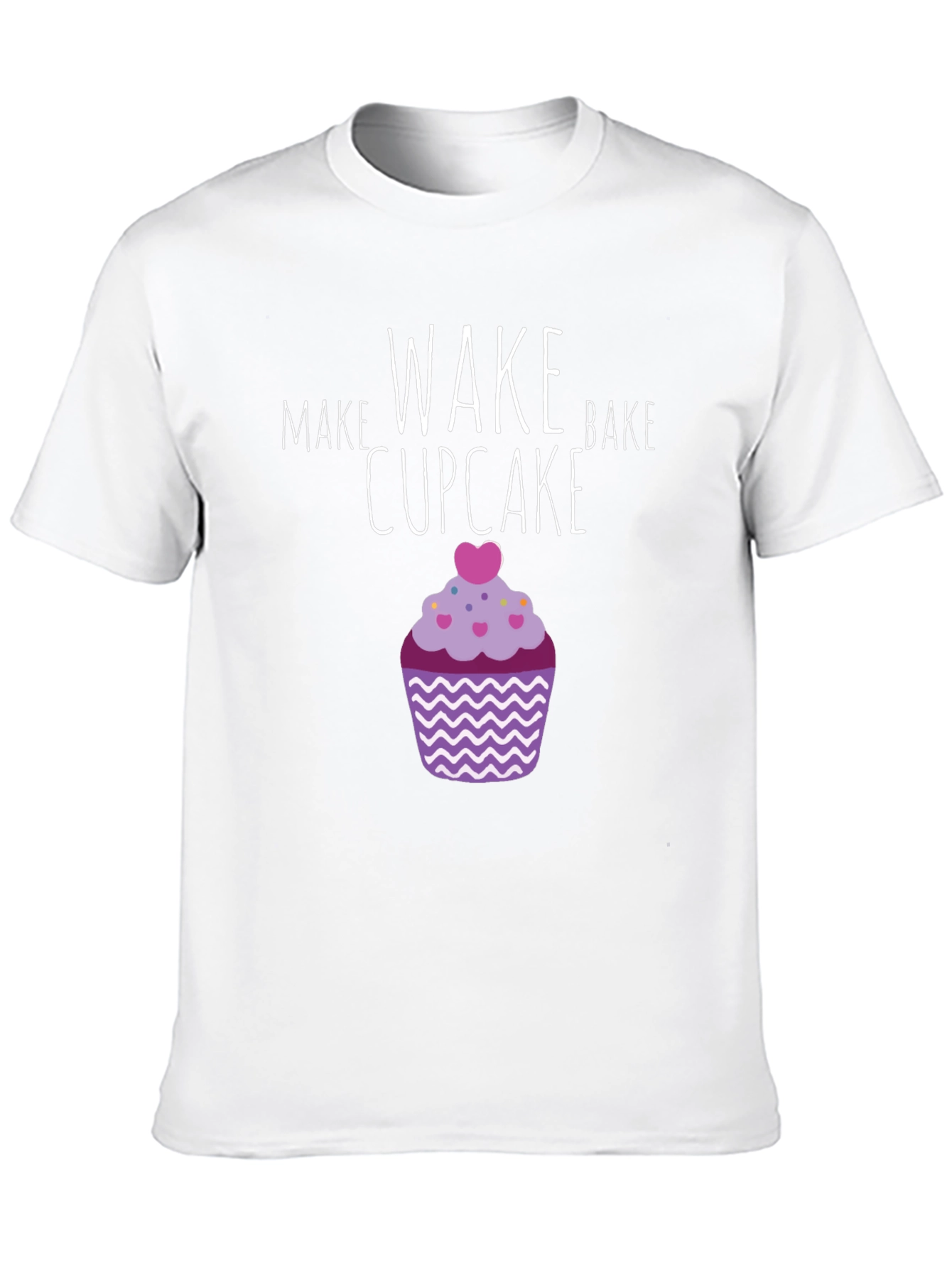 Make Wake Bake Cupcake Graphic T-Shirt