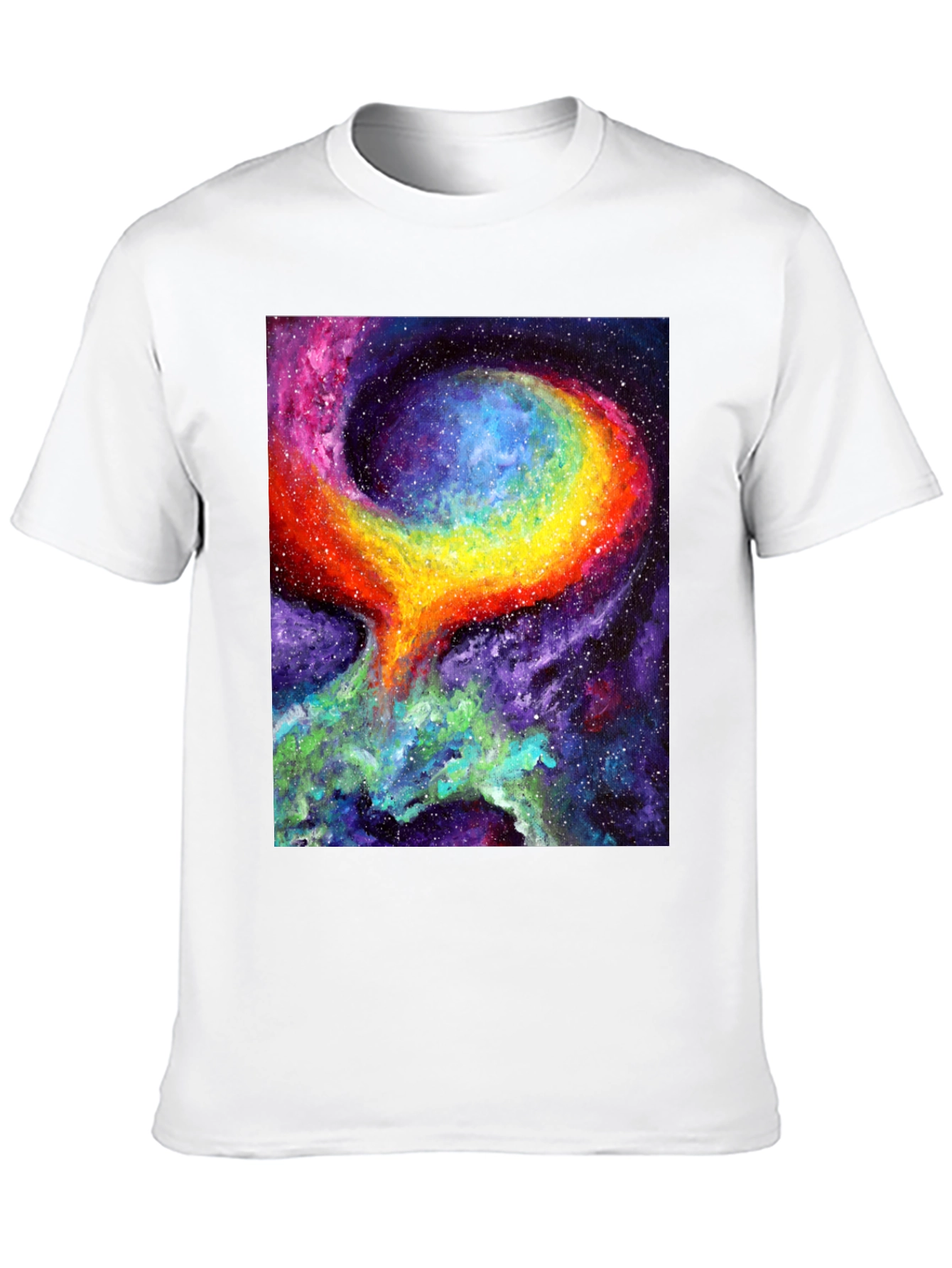 Nebula Art Black T-Shirt - Cosmic Galaxy Design