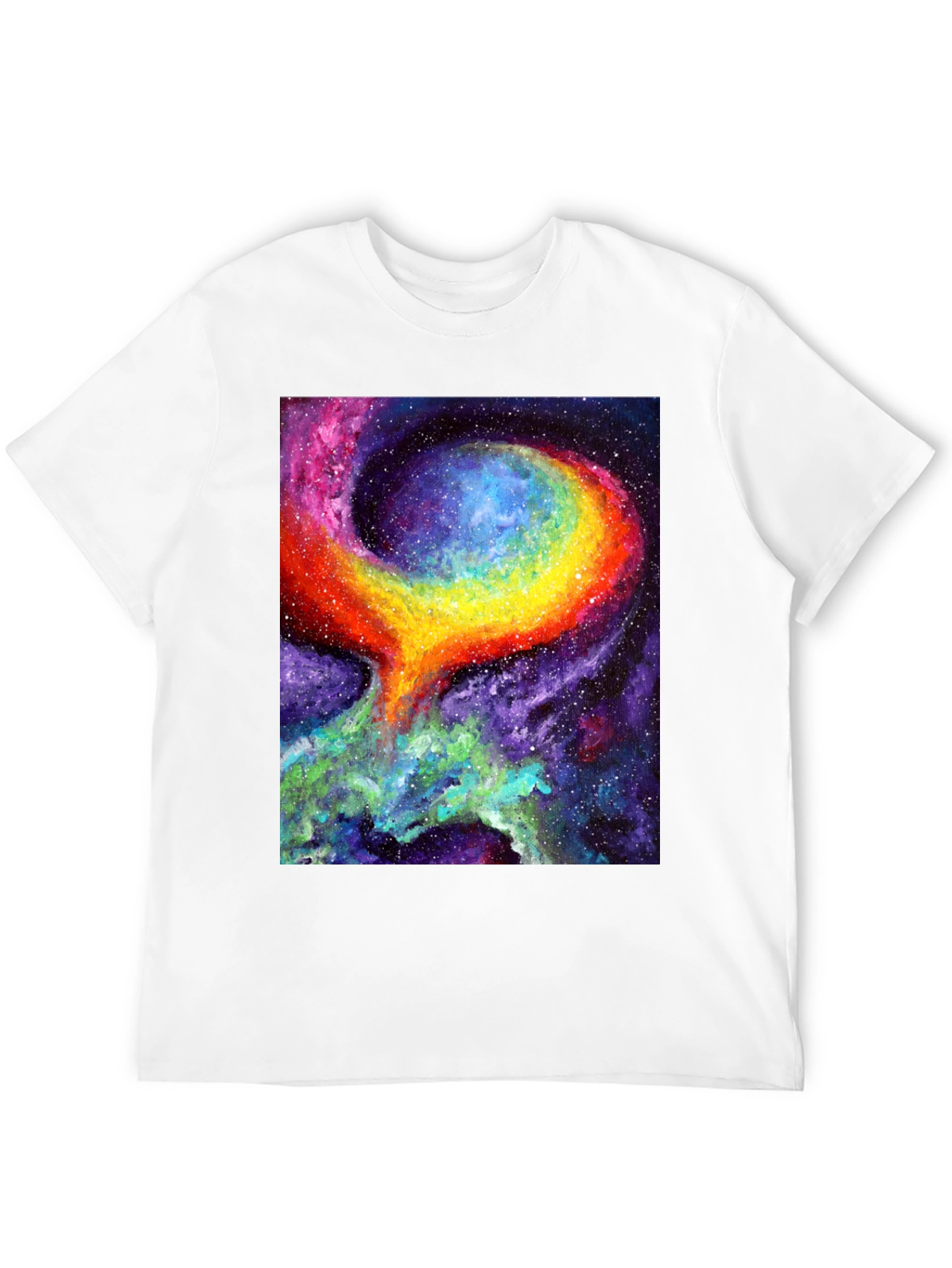 Nebula Art Black T-Shirt - Cosmic Galaxy Design