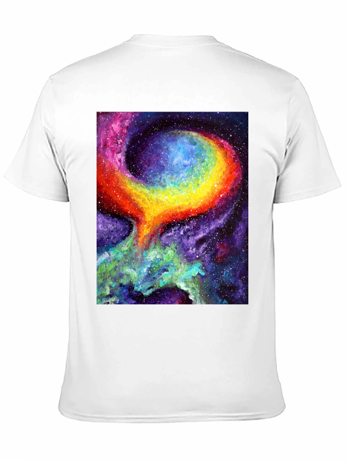 Nebula Art Black T-Shirt - Cosmic Galaxy Design