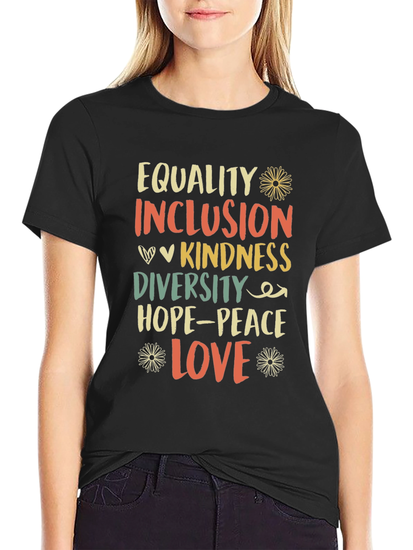 Equality Inclusion Kindness Love Graphic Tee