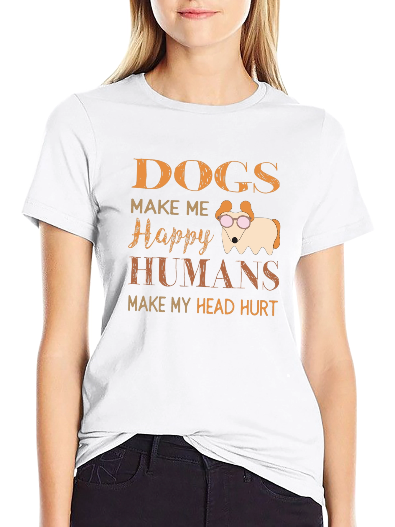 Dogs Make Me Happy Graphic T-Shirt