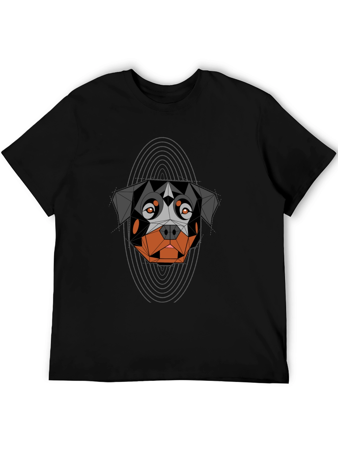Geometric Rottweiler Graphic Tee - Modern Dog Lover Shirt