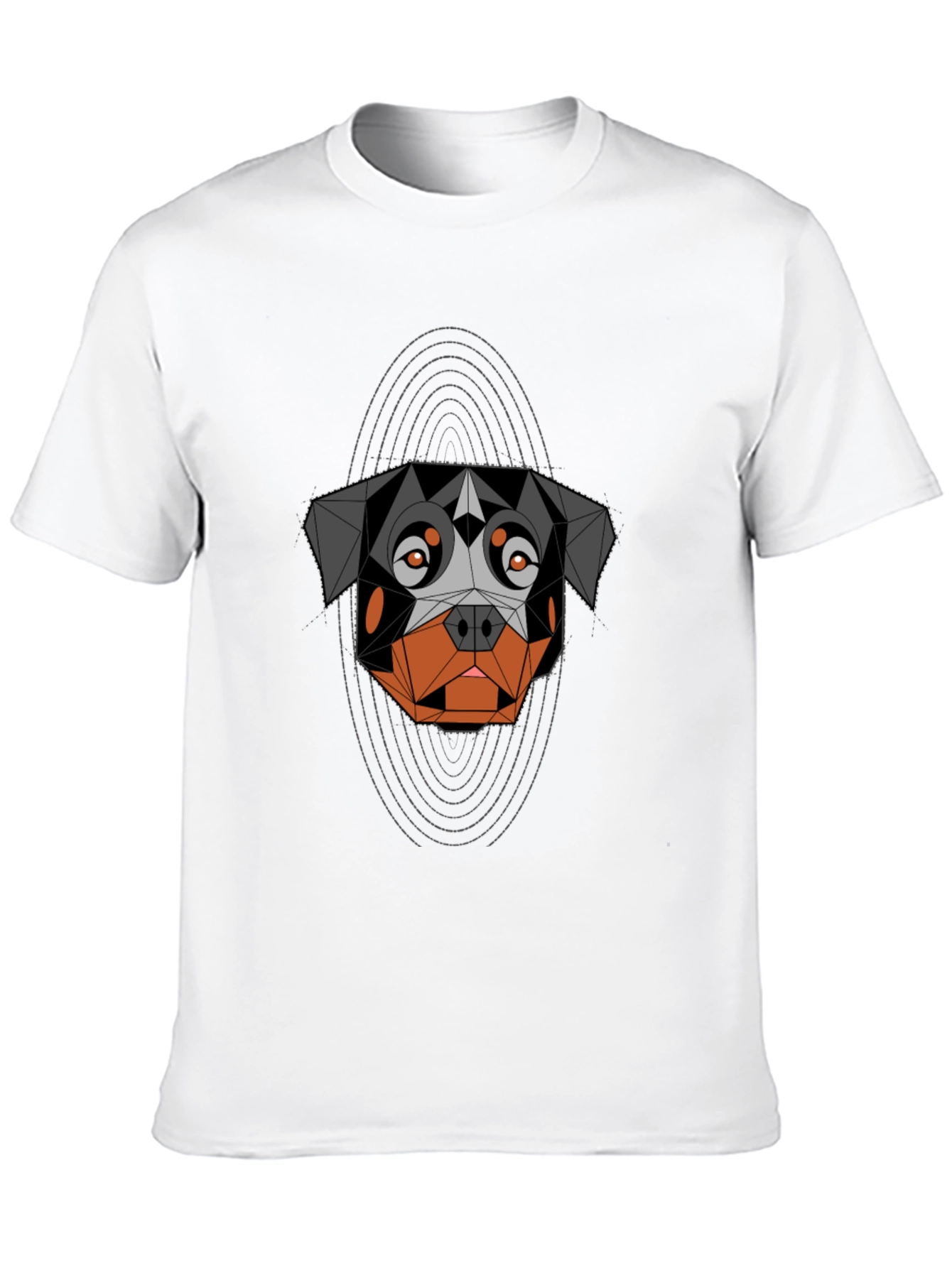 Geometric Rottweiler Graphic Tee - Modern Dog Lover Shirt