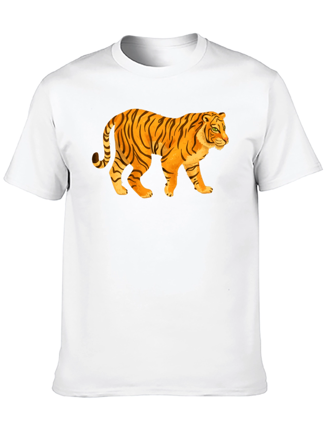 Tiger Graphic Tee - Black Cotton T-Shirt