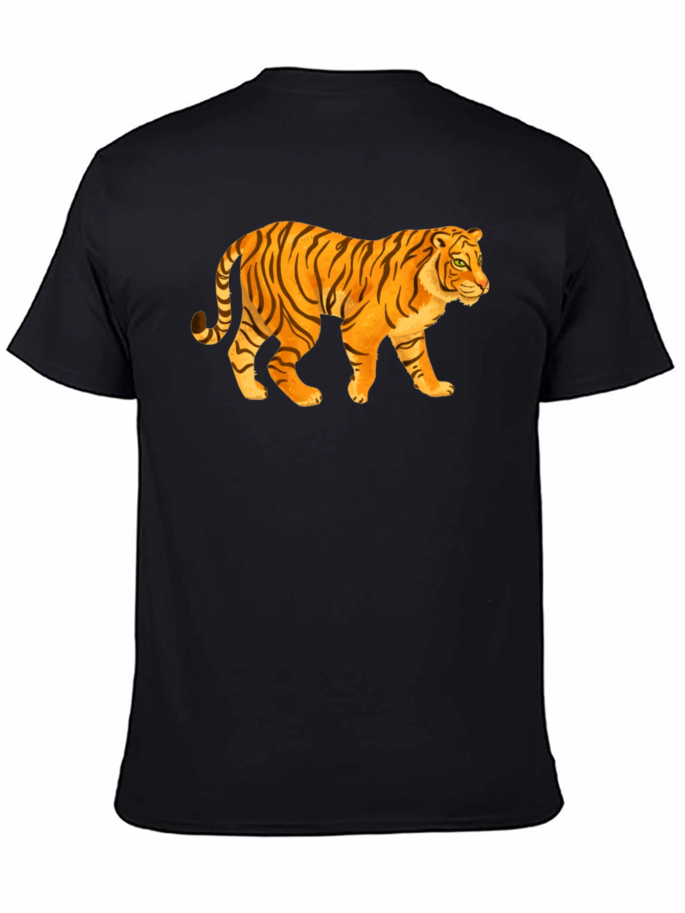 Tiger Graphic Tee - Black Cotton T-Shirt