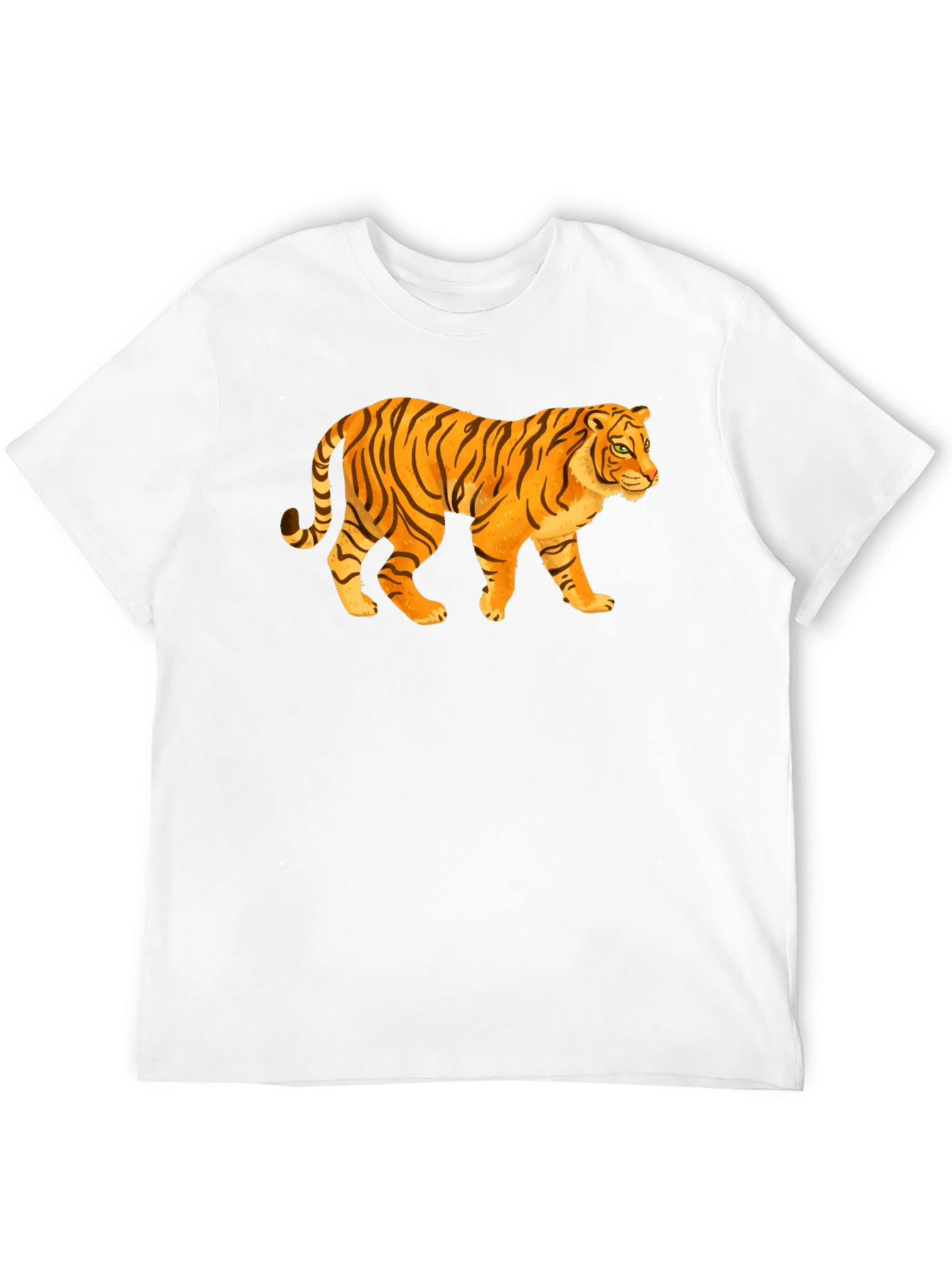 Tiger Graphic Tee - Black Cotton T-Shirt