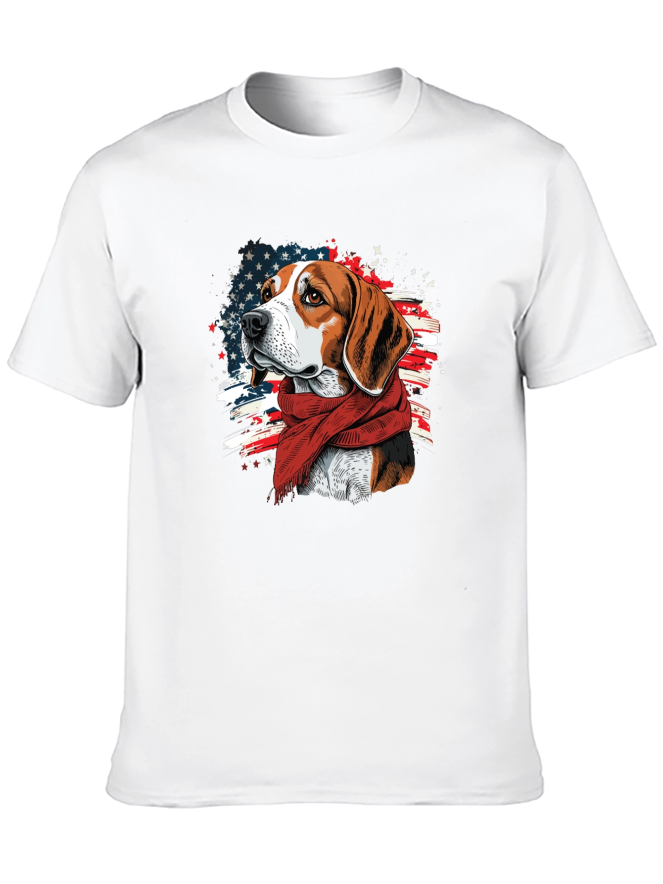 Patriotic Beagle T-Shirt - American Flag Dog Tee