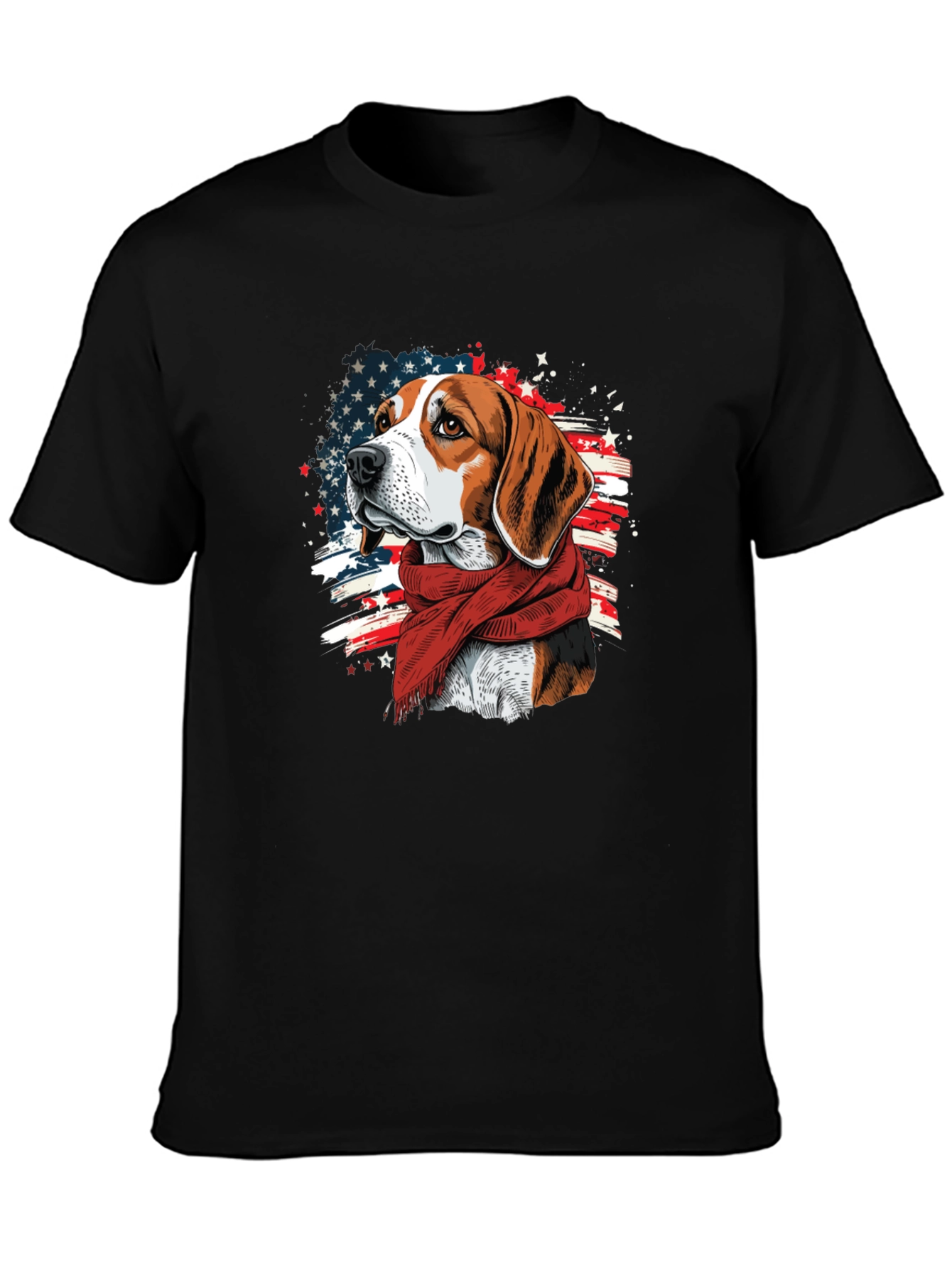 Patriotic Beagle T-Shirt - American Flag Dog Tee