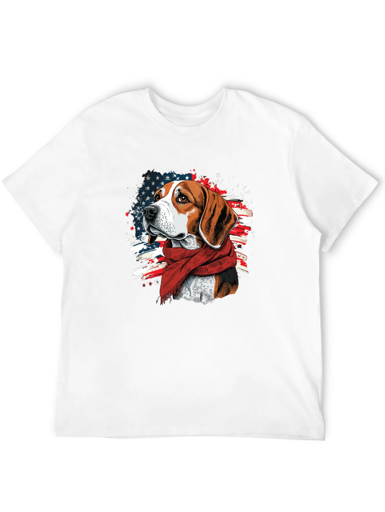 Patriotic Beagle T-Shirt - American Flag Dog Tee